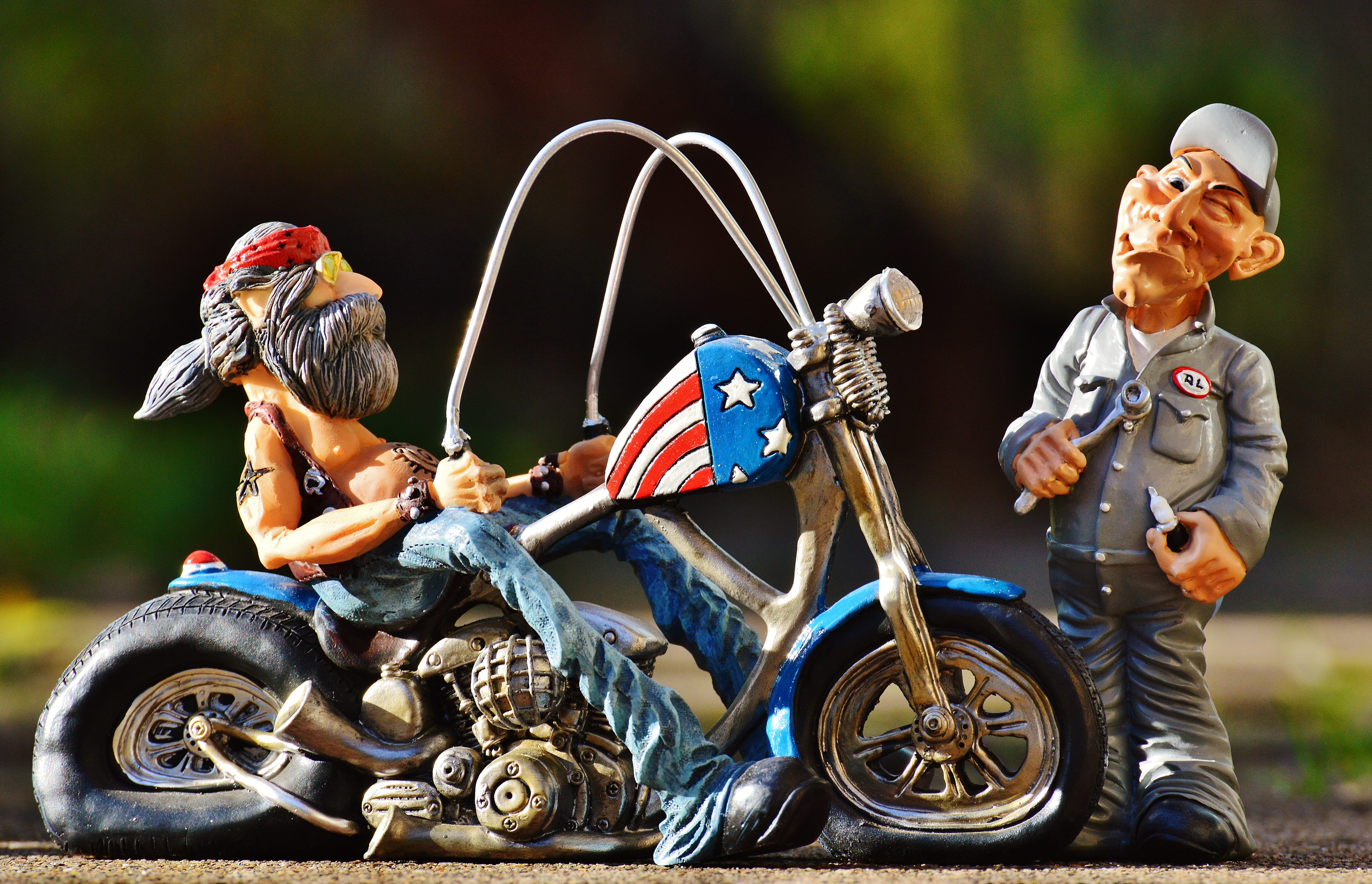 adult, togetherness, two wheeled vehicle, headband, 5K, riding, jeans, headwear, people, bike, transportation, sit, men, side view, biker, outdoors, man, HD Wallpaper