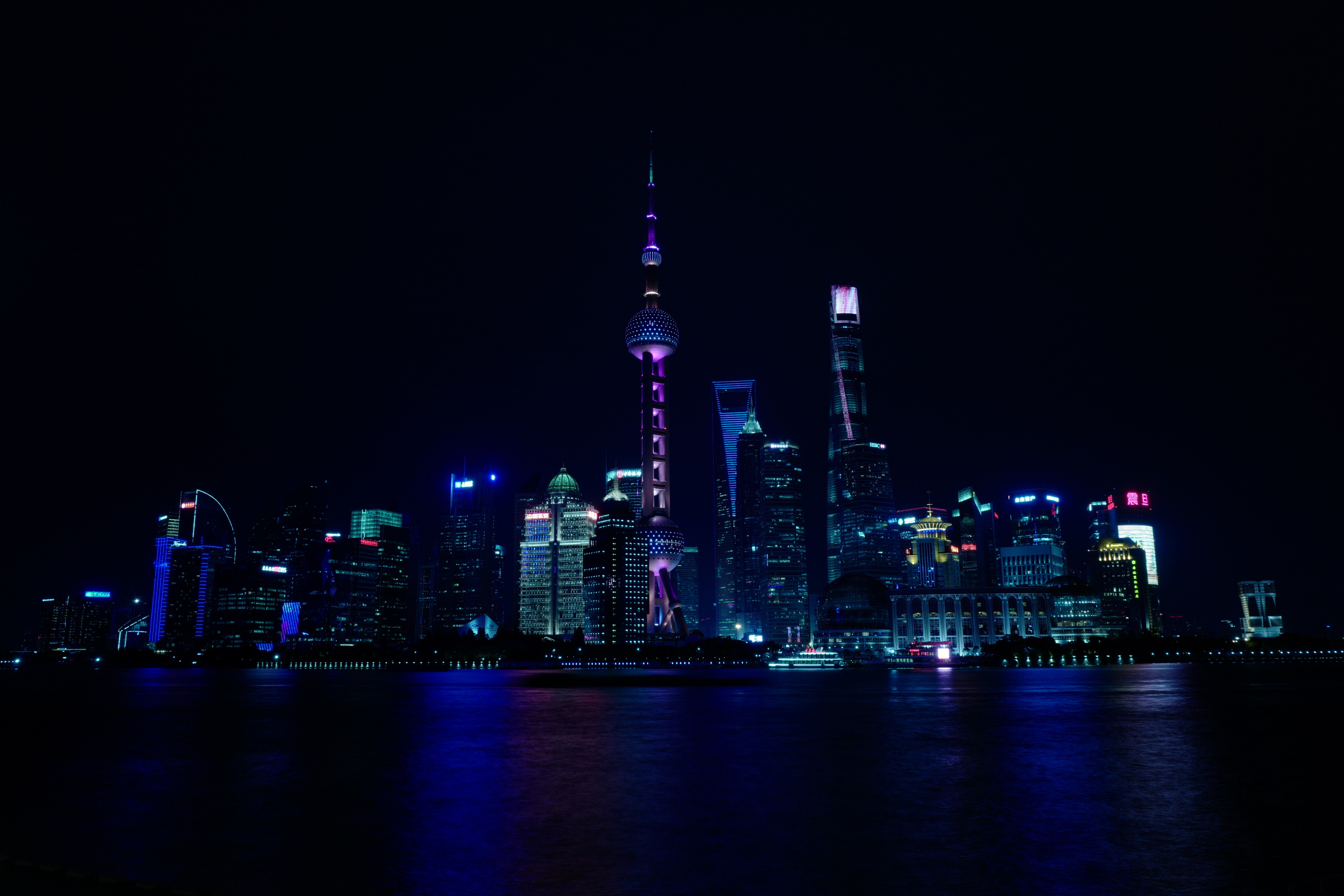 Lights, water, 5K, hd, x, px, suzuki, City, 6000x4000 px, night, art, china, motorcycles, HD Wallpaper