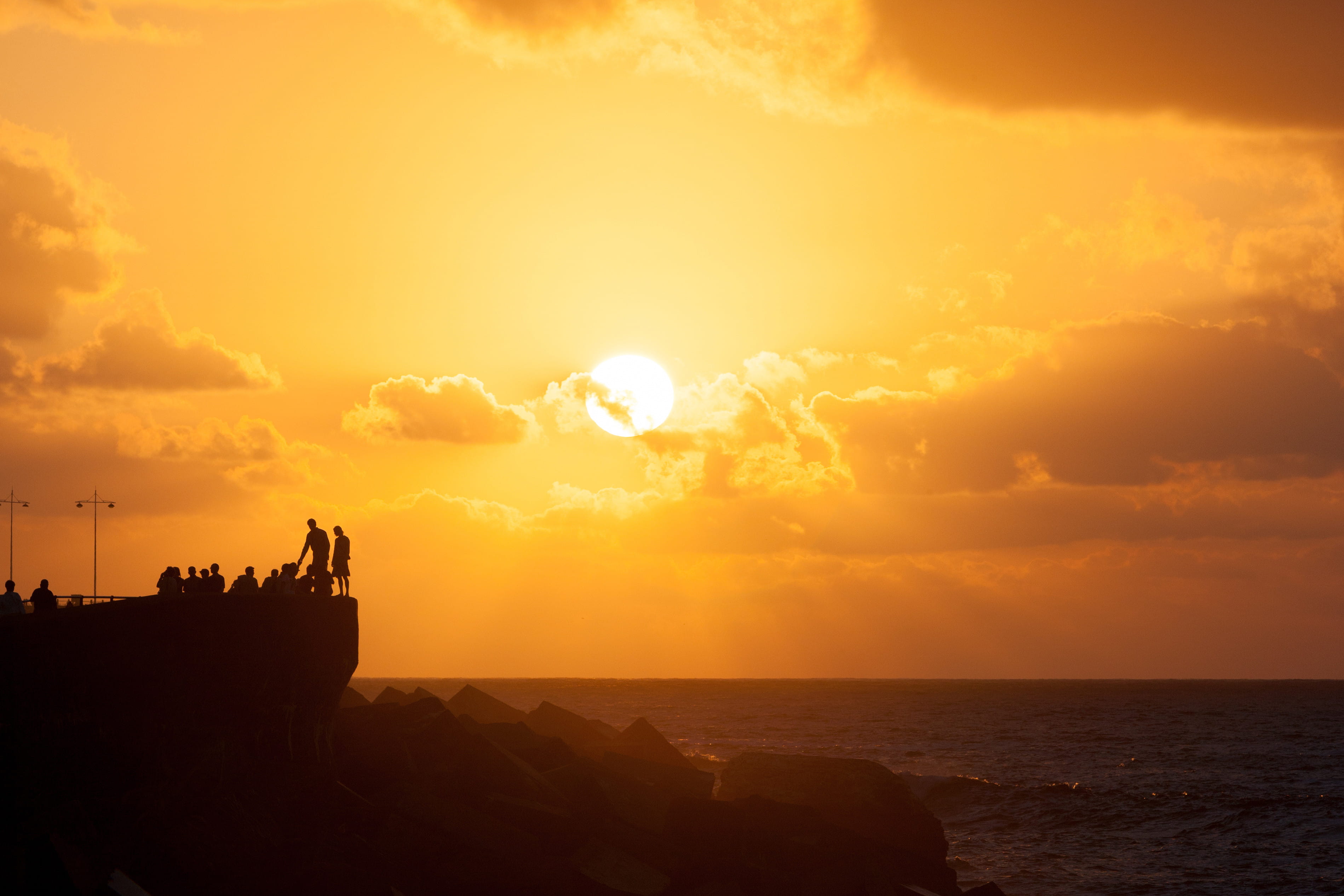 horizon over water, san sebastián, scenics - nature, horizon, sun, beauty in nature, centro kursaal, tranquility, sunset, silhouette, outdoors, tranquil scene, HD Wallpaper