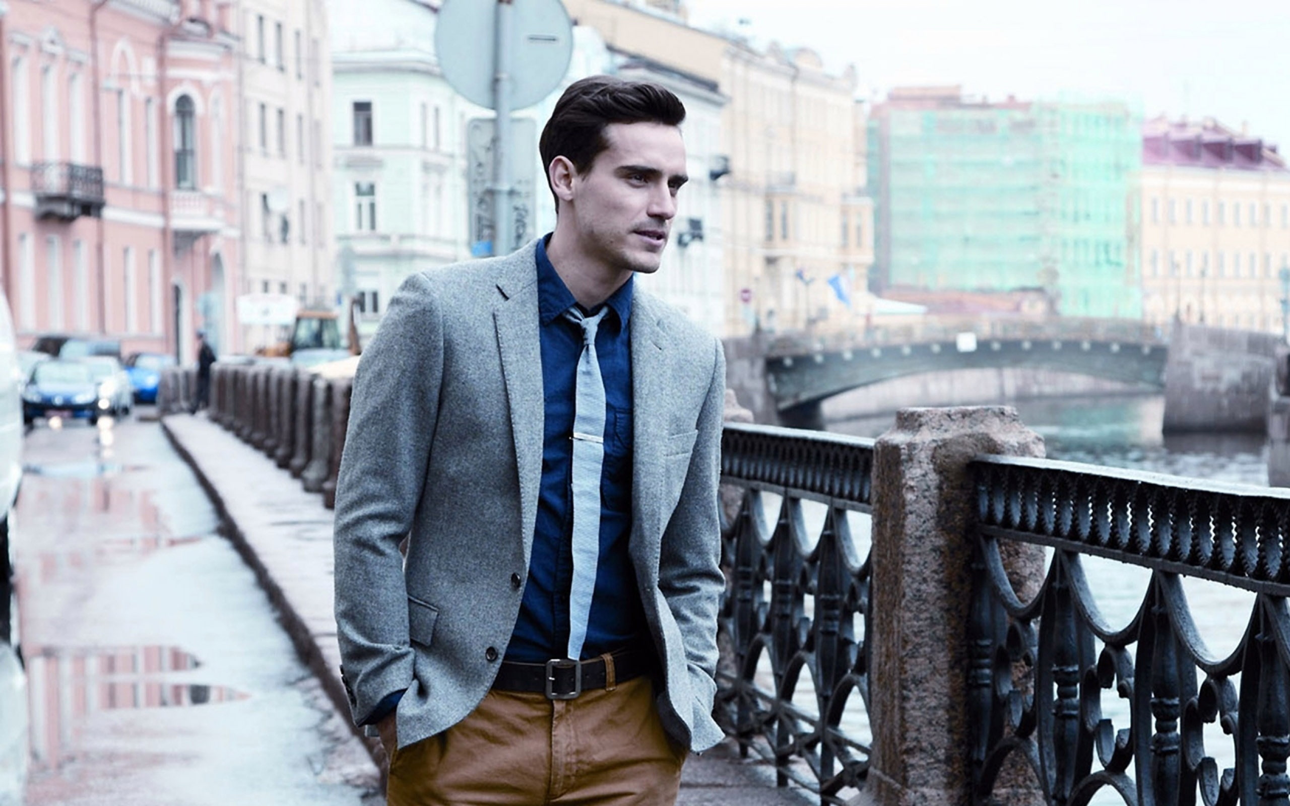 2K, ciudad, traje, paseo, hombre, HD Wallpaper