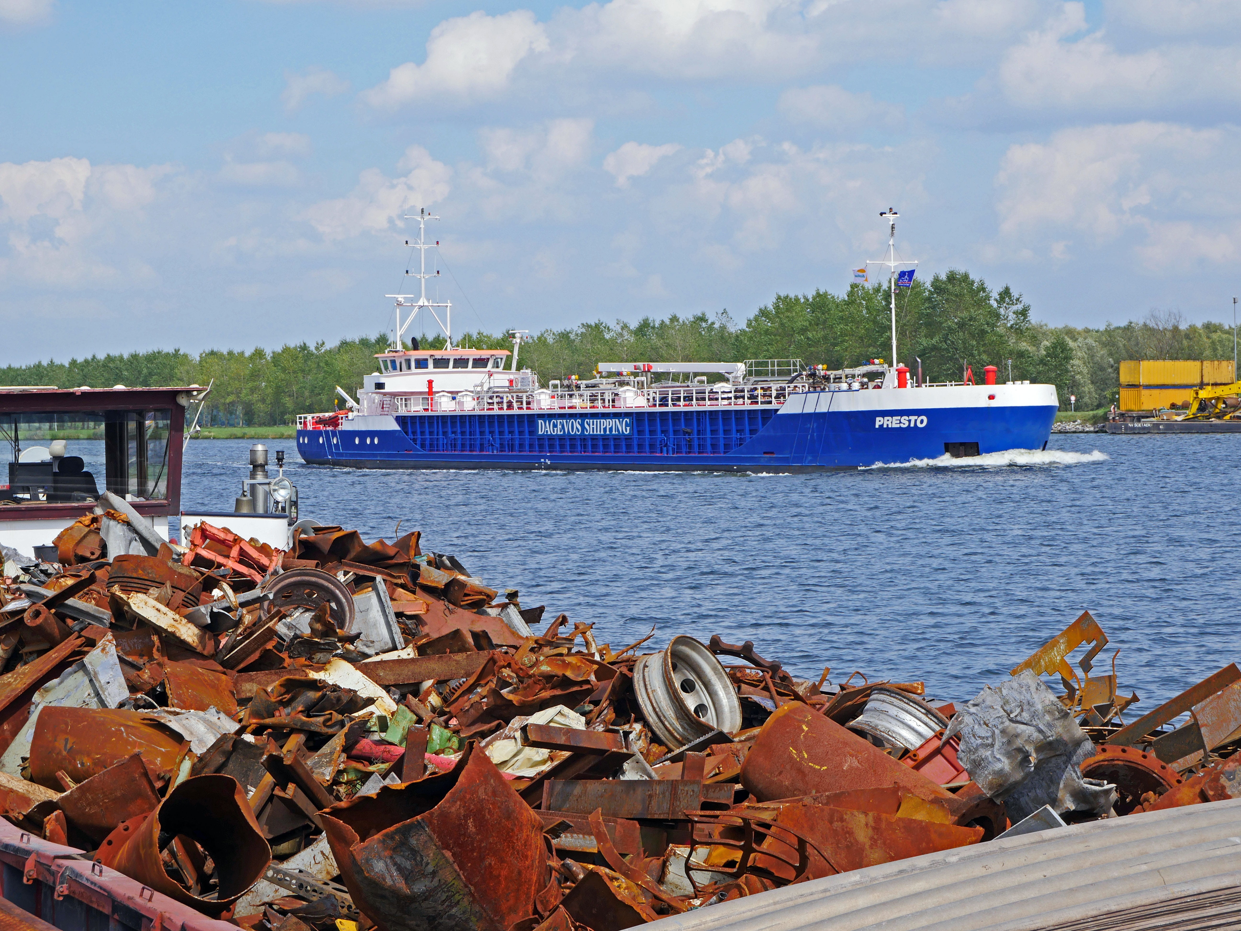 outdoors, stainless, scrap, flanders, travel to gent, coastal region, ship, recycling, barge, metal, architecture, building exterior, garbage, corrosion, HD Wallpaper