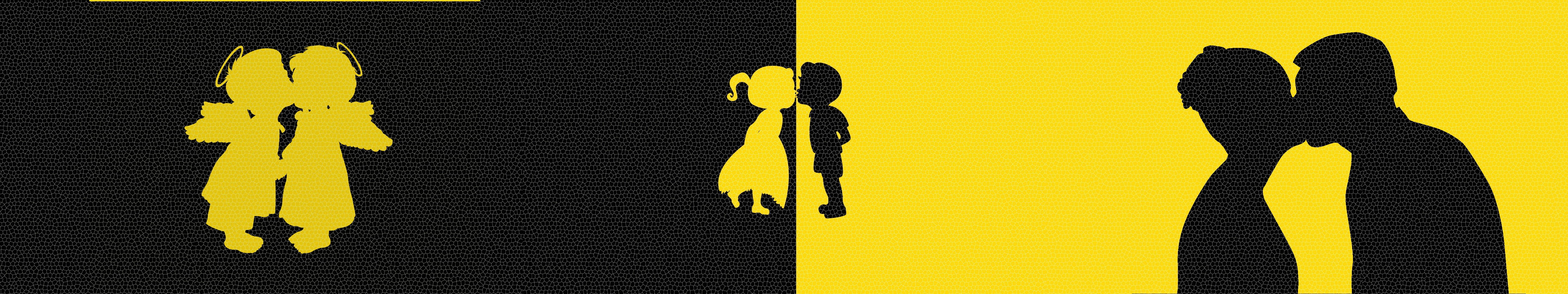 screen, amour, jaune, love, 5K, multiple, tripple, monitor, black, noir, yellow, multi, HD Wallpaper