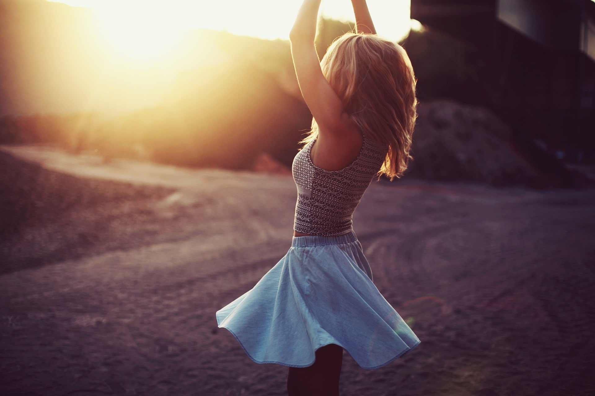 skirt, Nikolas Verano, sunset, girl, 1080P, HD Wallpaper