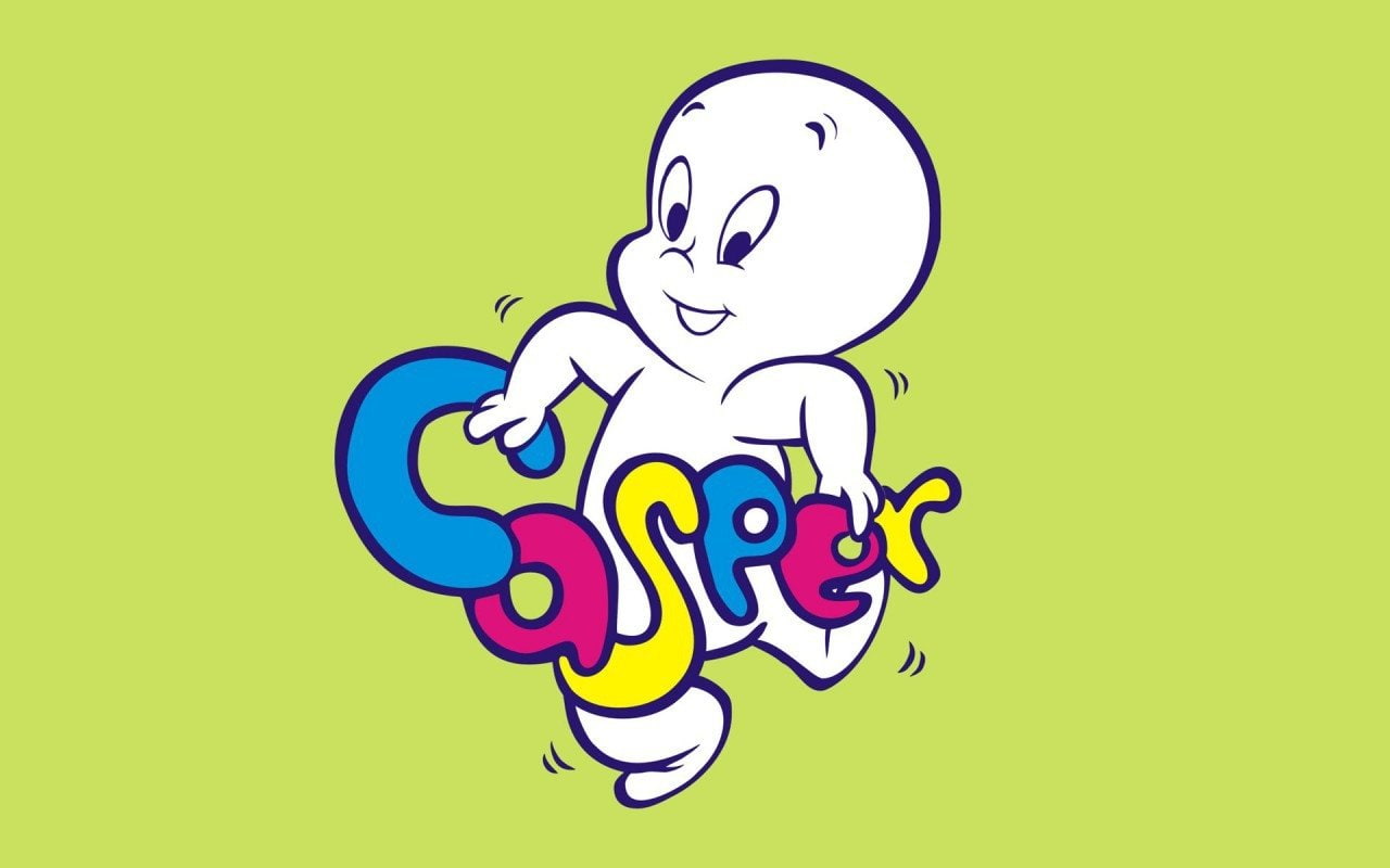 Casper, cartoon, fun, yellow, colored background, people, Casper the Friendly Ghost, TV Show, blue, sadness, sign, 720P, food, green color, humor, emotion, HD Wallpaper