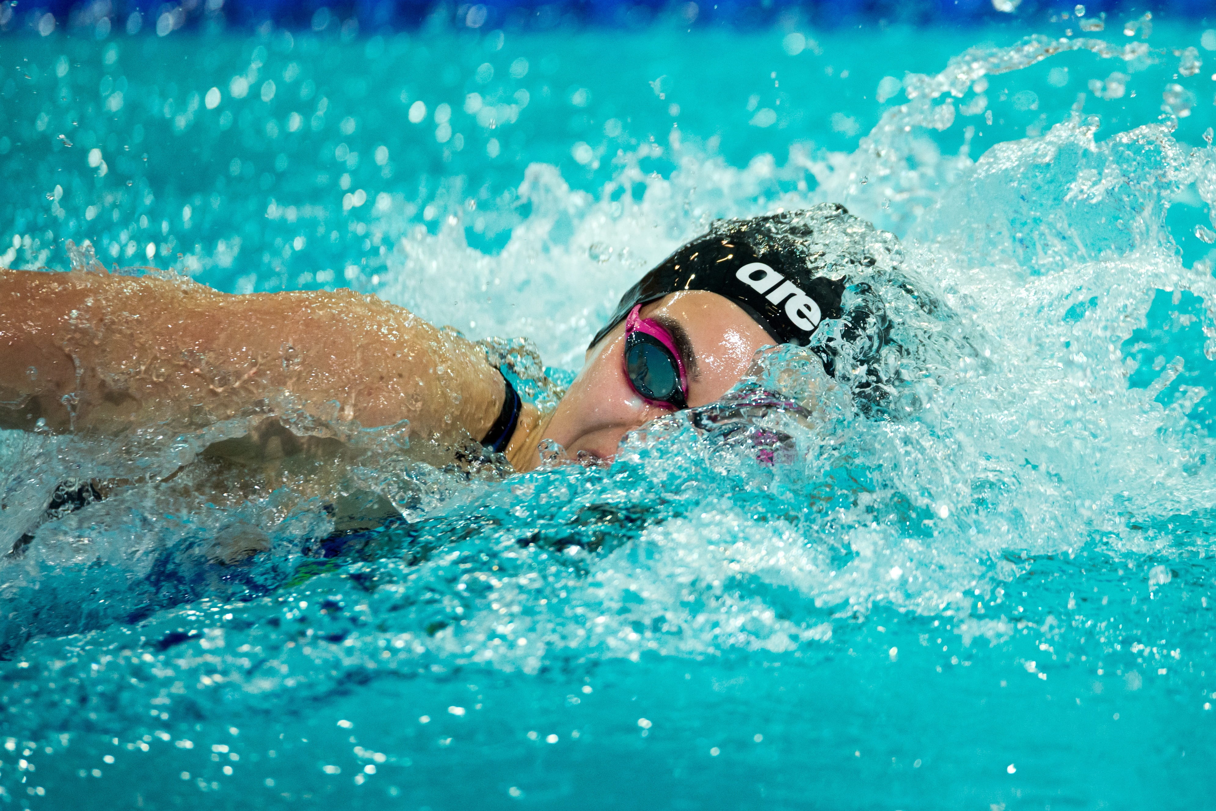 water, leisure activity, swimming cap, float, motion, one person, swimming goggles, eyewear, 4K, swim, real people, headshot, sport, outdoors, lifestyles, HD Wallpaper