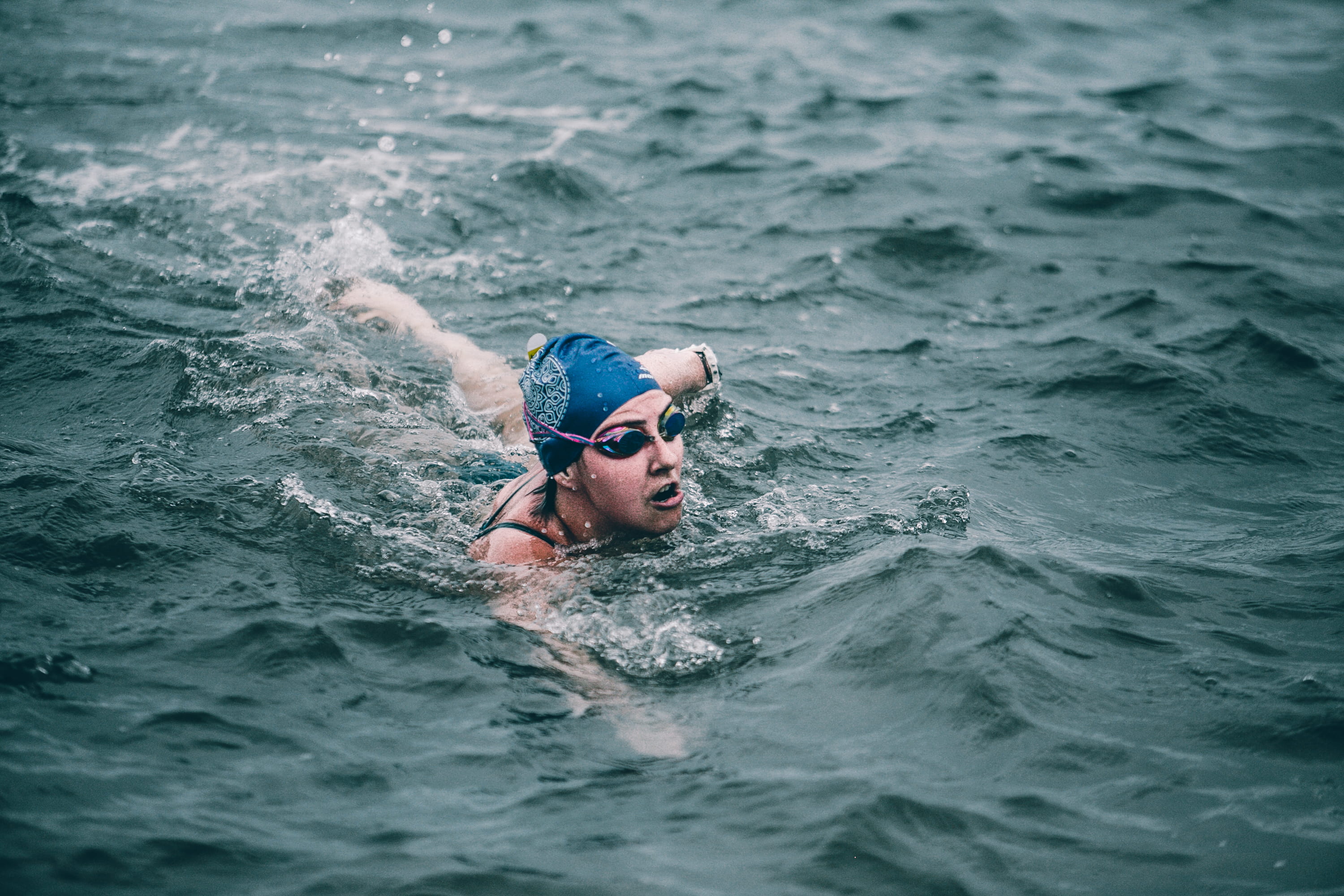 front view, sport, swimming, water, nature, real people, eyewear, headshot, waterfront, outdoors, portrait, snorkeling, sea, motion, swimming goggles, men, HD Wallpaper