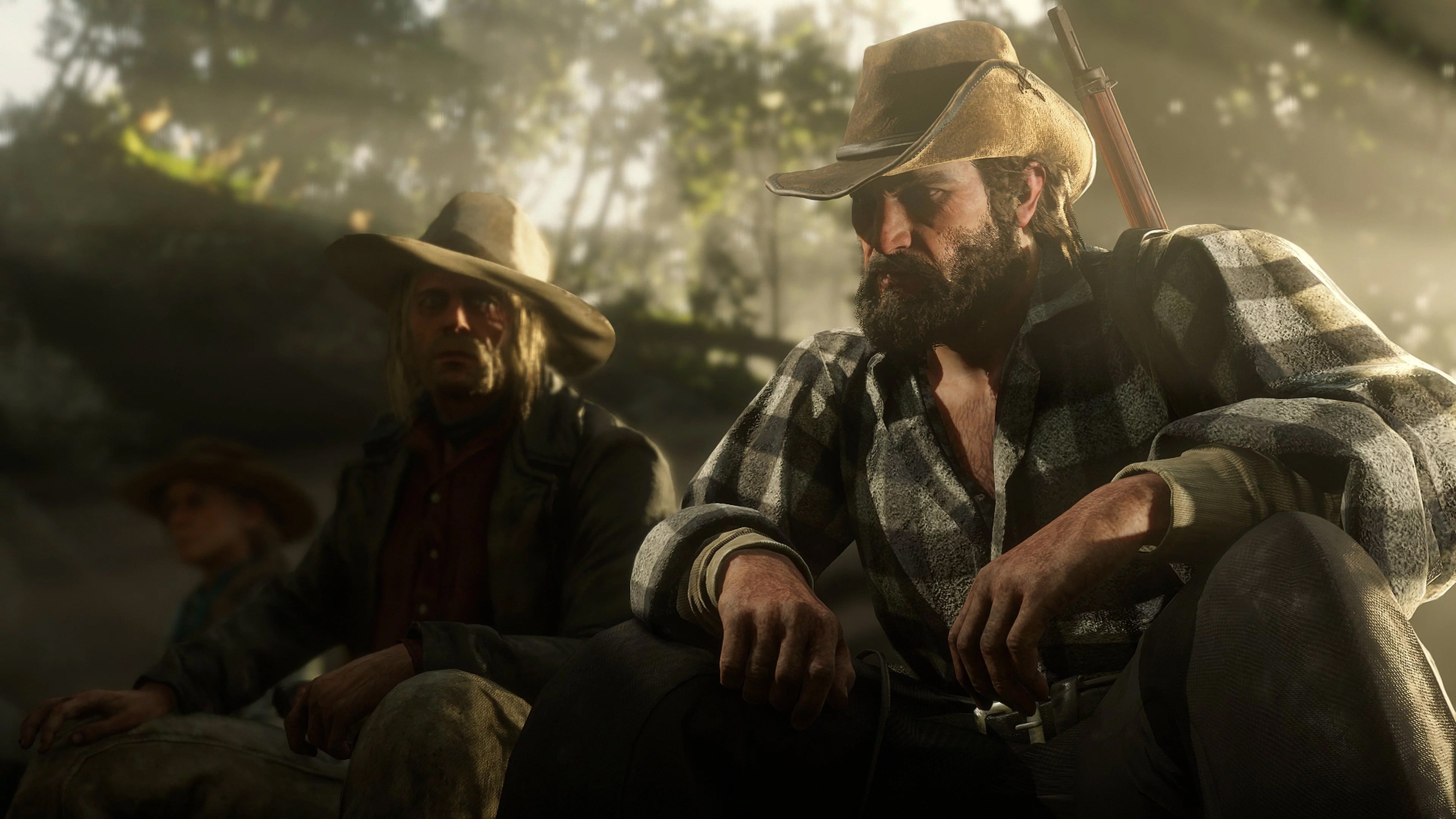 real people, Bill Williamson, warm clothing, adult, lifestyles, cowboys, looking, video games, beard, young adult, mid adult men, sitting, Micah Bell, people, HD Wallpaper