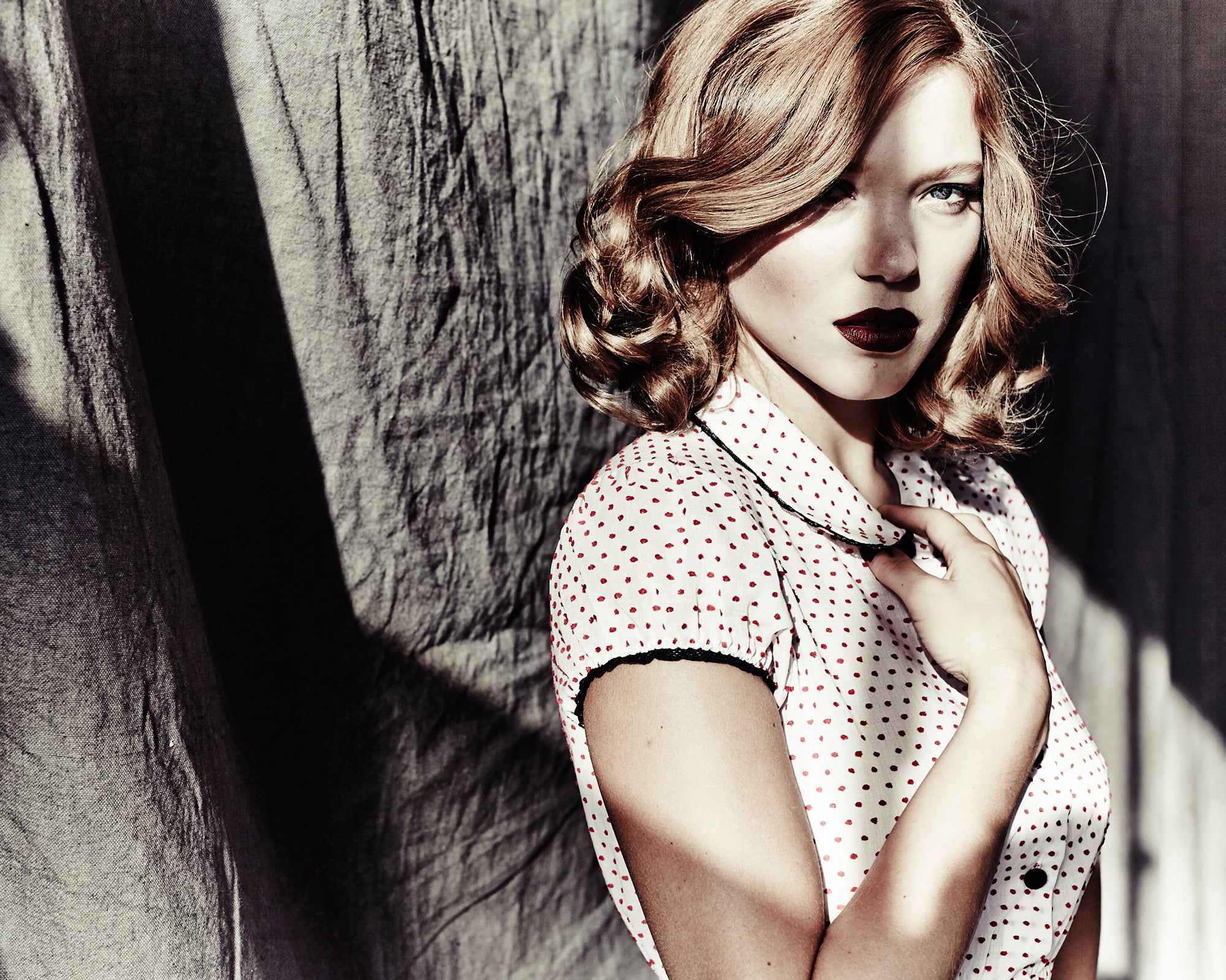 headshot, portrait, French actress, contemplation, elegance, beautiful woman, actress, adult, Léa Seydoux, luxury, beauty, young adult, beautiful people, HD Wallpaper