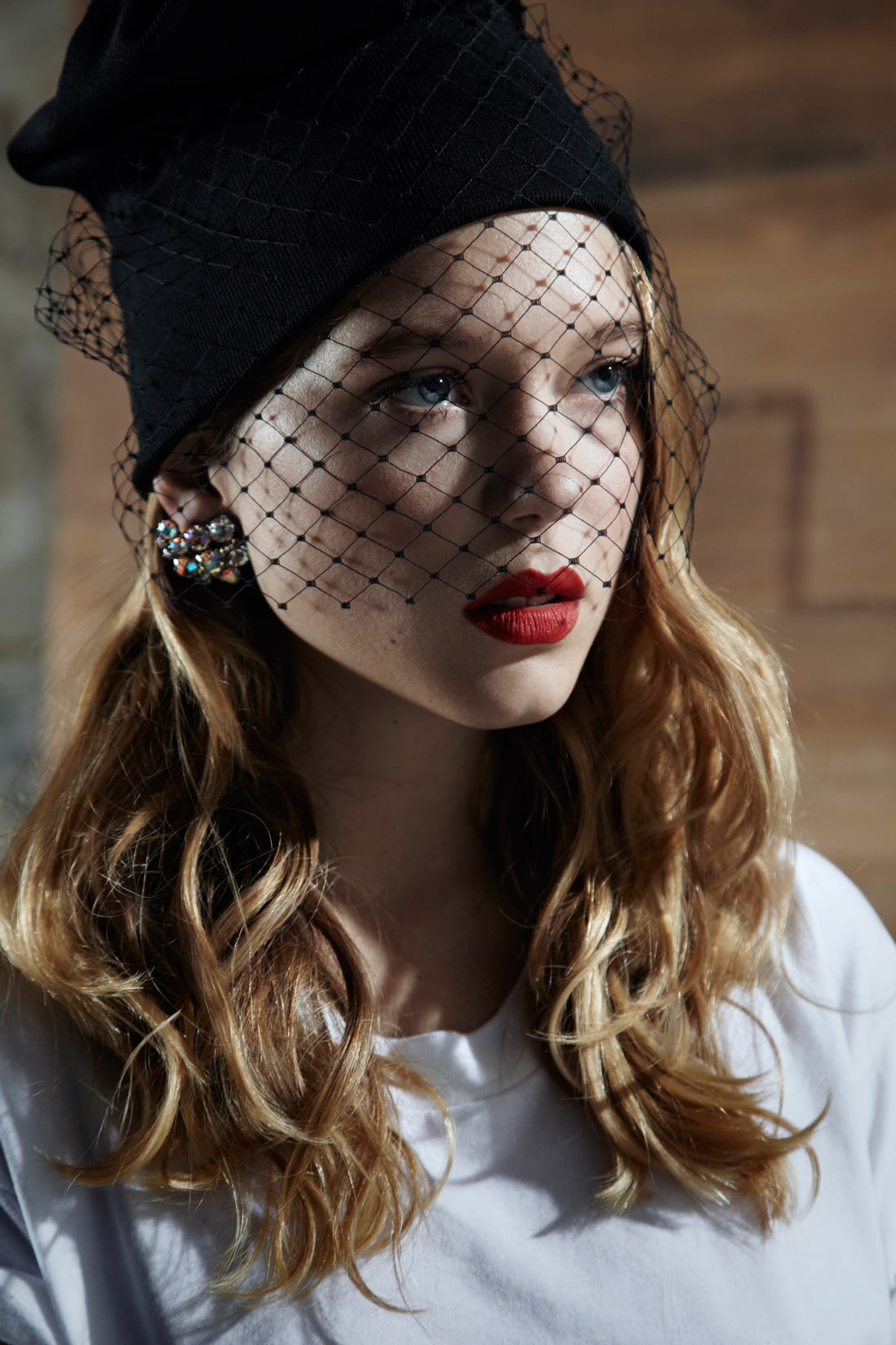 720P, blonde, red lipstick, portrait, Léa Seydoux, looking away, celebrity, French actress, blue eyes, women, Phone HD Wallpaper