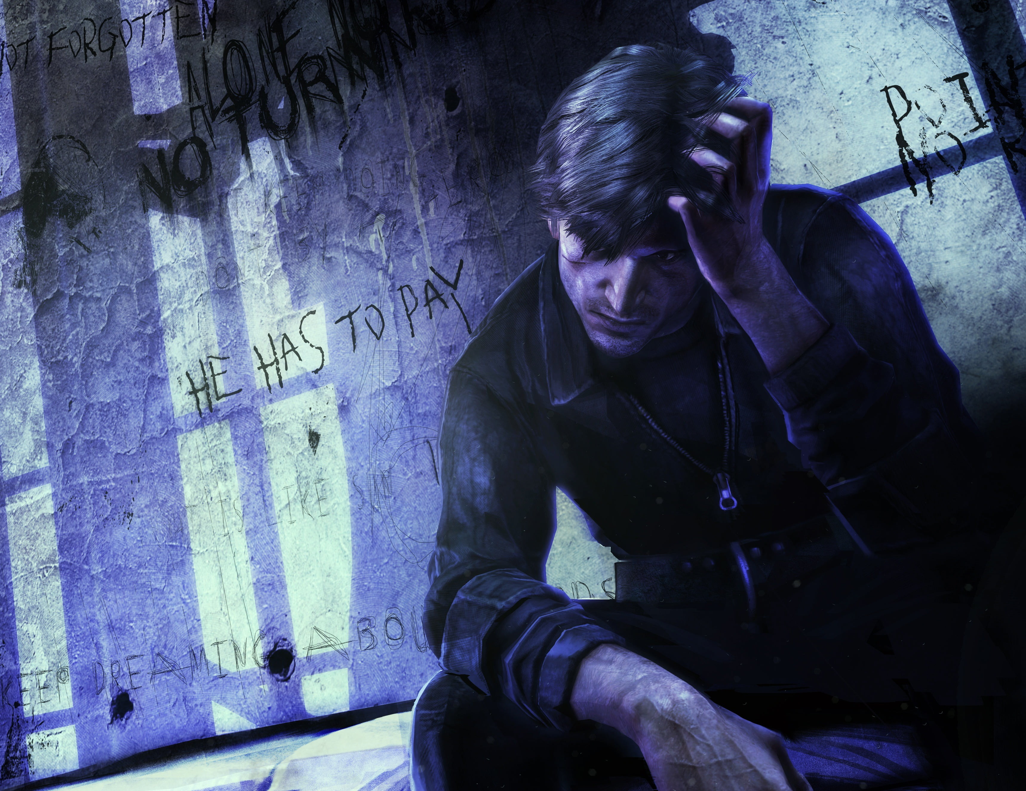 graffiti, grille, leisure activity, prison, front view, one Person, depression - Sadness, creativity, Murphy Pendleton, illustration, teenager, young Adult, HD Wallpaper
