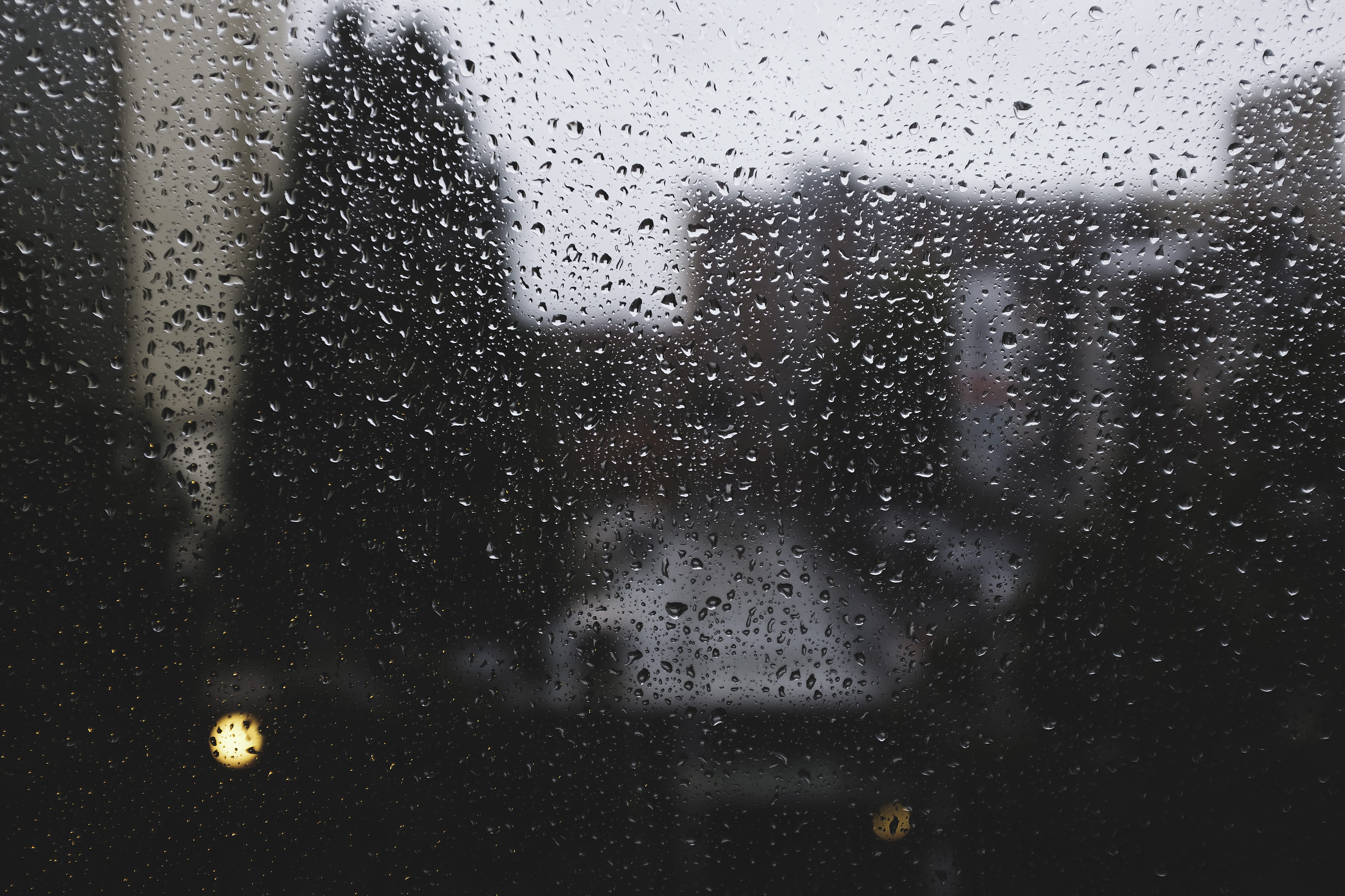 seattle, 4K, no people, water, rain, united states, window, close-up, indoors, raindrop, architecture, transparent, built structure, rainy season, glass - material, HD Wallpaper