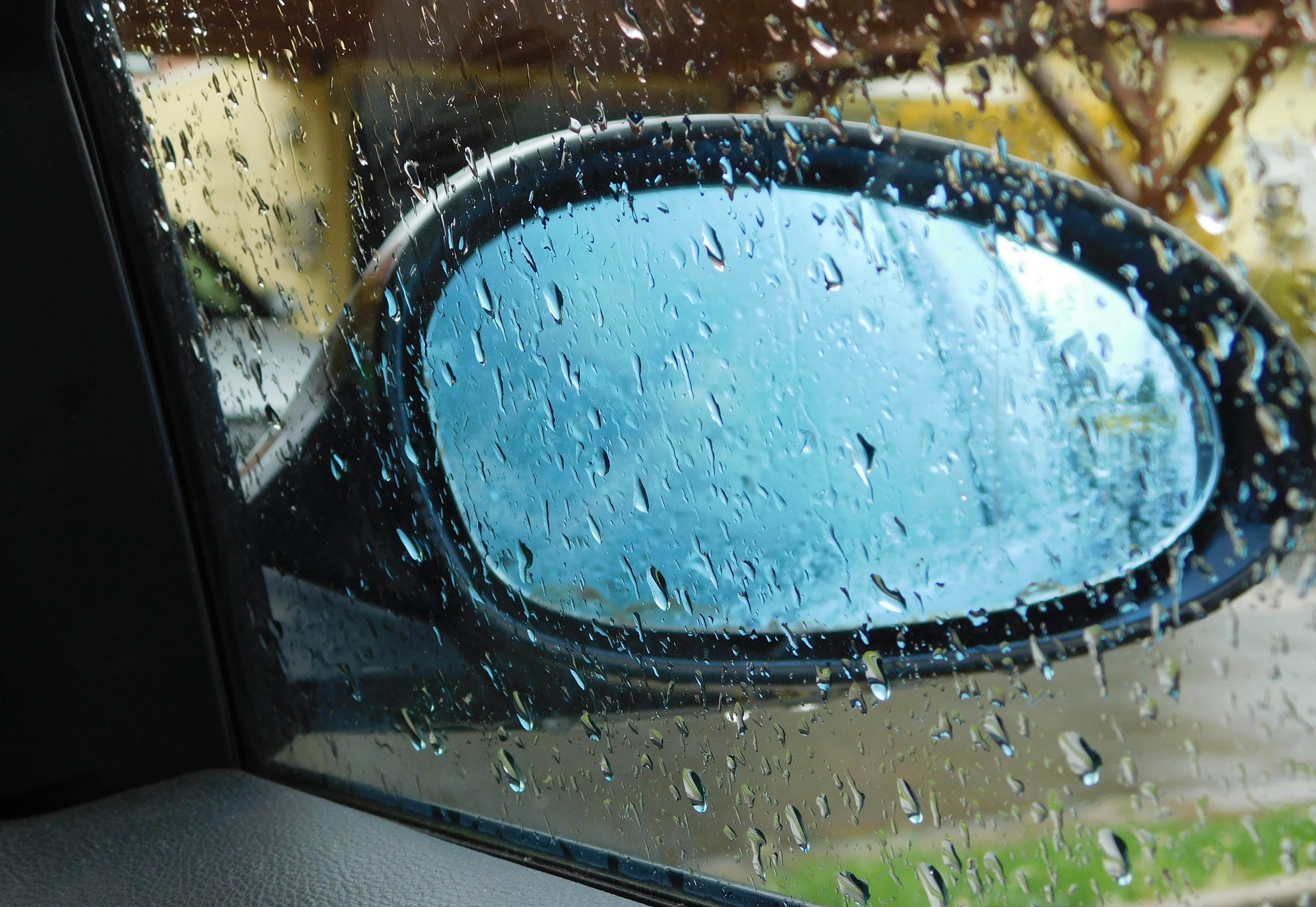 focus on foreground, no people, motor vehicle, rain, rainy season, windshield, water drops on slice, Mirror, nature, wet, indoors, cleaning, weather, Mirror, HD Wallpaper