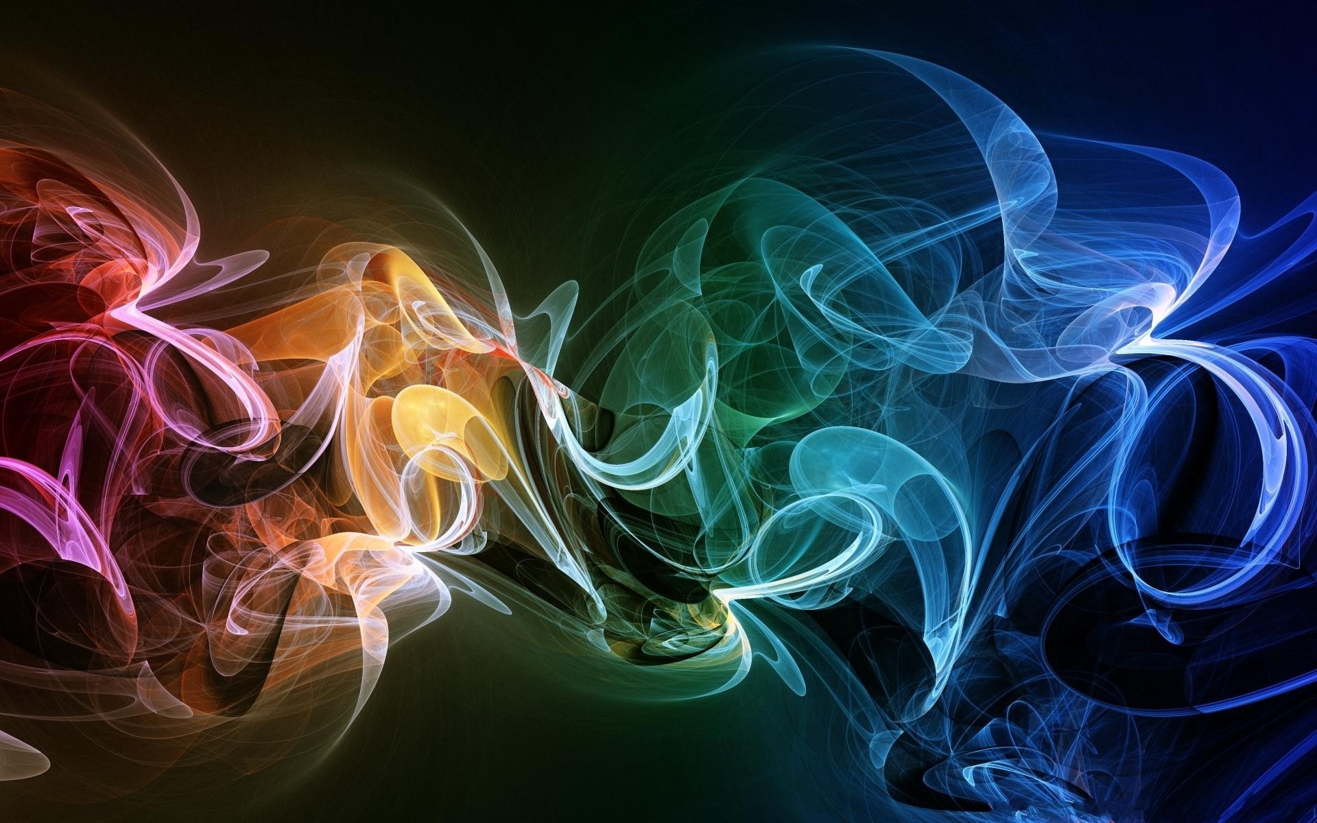 1080P, smoke, shapes, abstract, digital art, colorful, HD Wallpaper