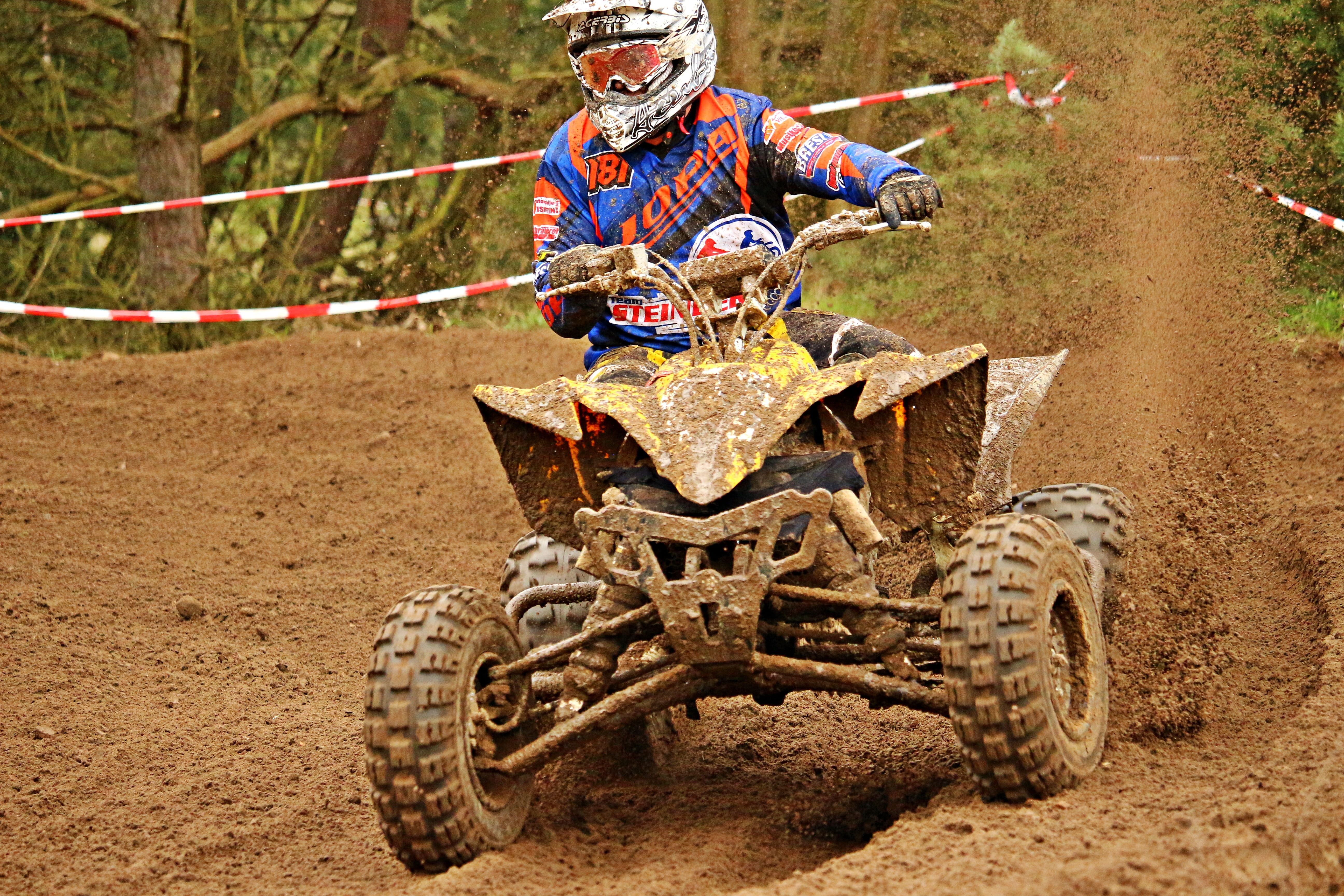 motorcycle sport, day, competition, crash helmet, motocross ride, ride, headwear, race, dirt road, all-terrain vehicle, adventure, enduro, one person, Quad, HD Wallpaper