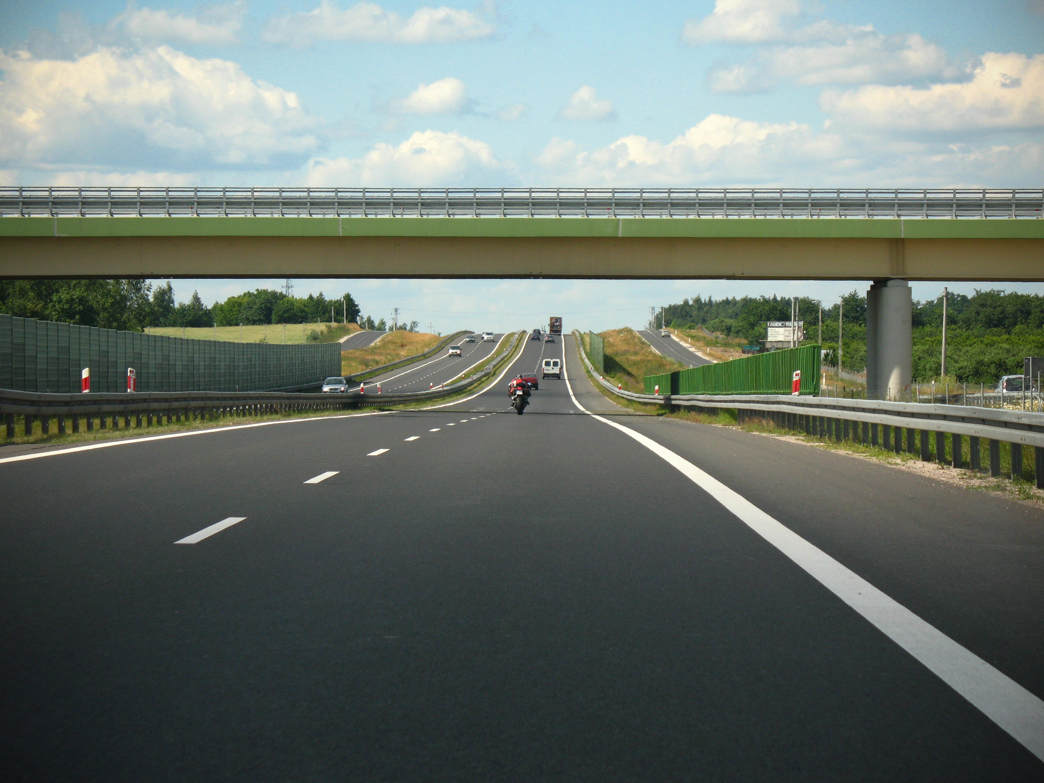 highway, symbol, sky, dividing line, day, mode of transportation, connection, bridge, the way forward, nature, droga, outdoors, motorcyclist, 2K, city, HD Wallpaper