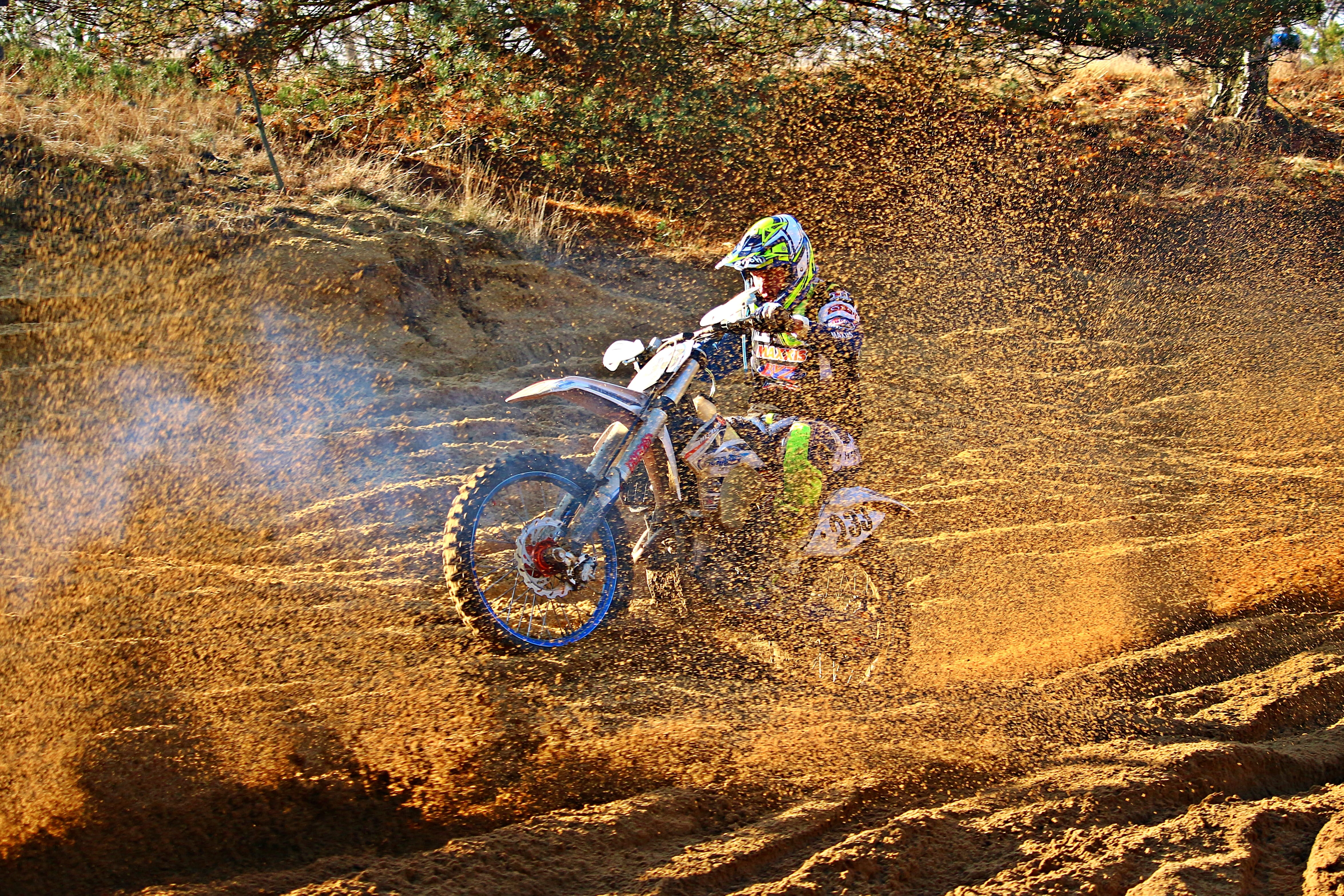 ride, headwear, motorcycle sport, skill, sport, competition, cross, terrain, sports clothing, real people, motion, outdoors, day, extreme sports, motocross, HD Wallpaper