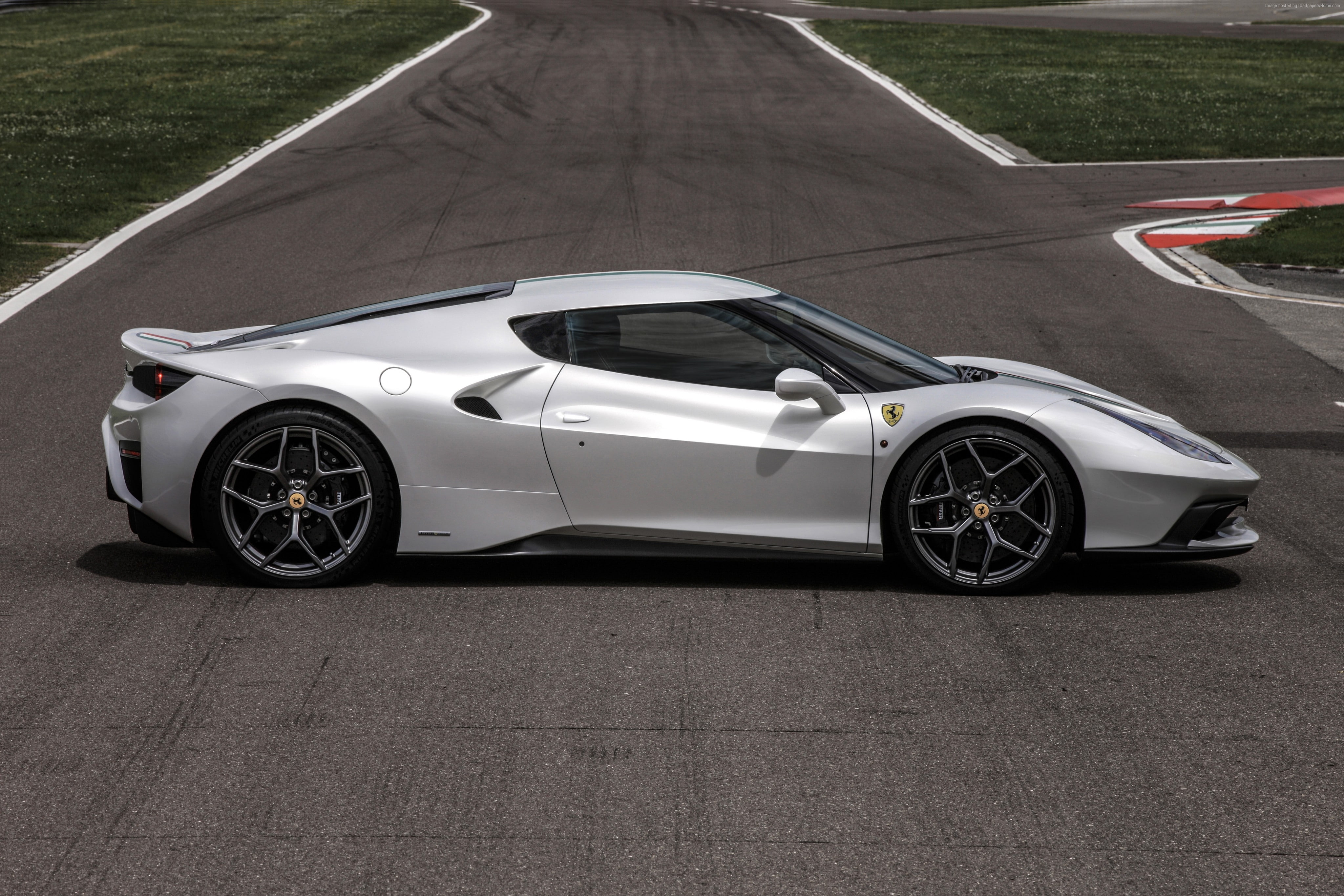 4K, sport car, white, Ferrari 458 MM Speciale, HD Wallpaper