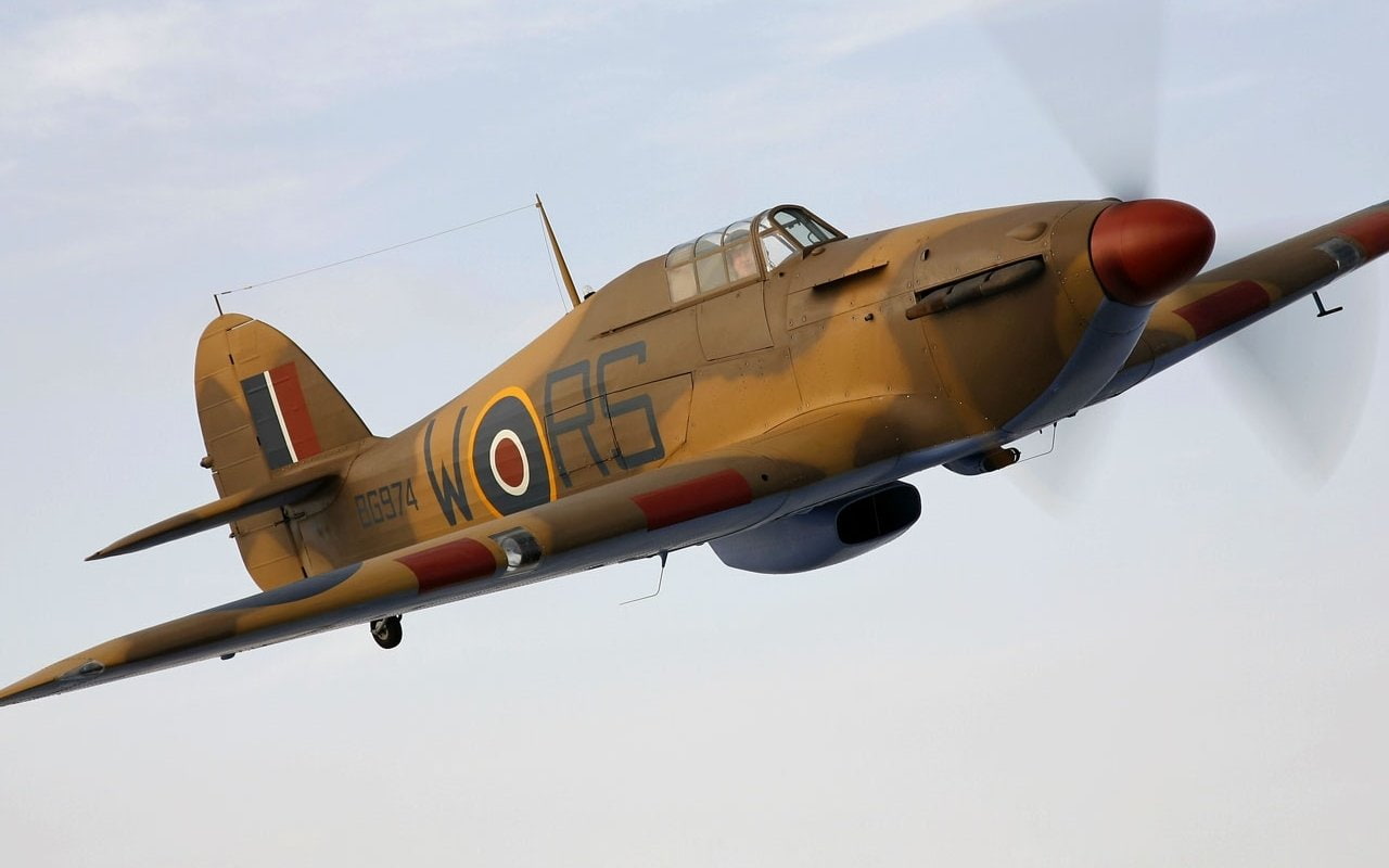 motion, air force, propeller, Hawker Hurricane, outdoors, plane, airshow, airplane, antique, transportation, military, sky, day, Aircraft, single object, HD Wallpaper