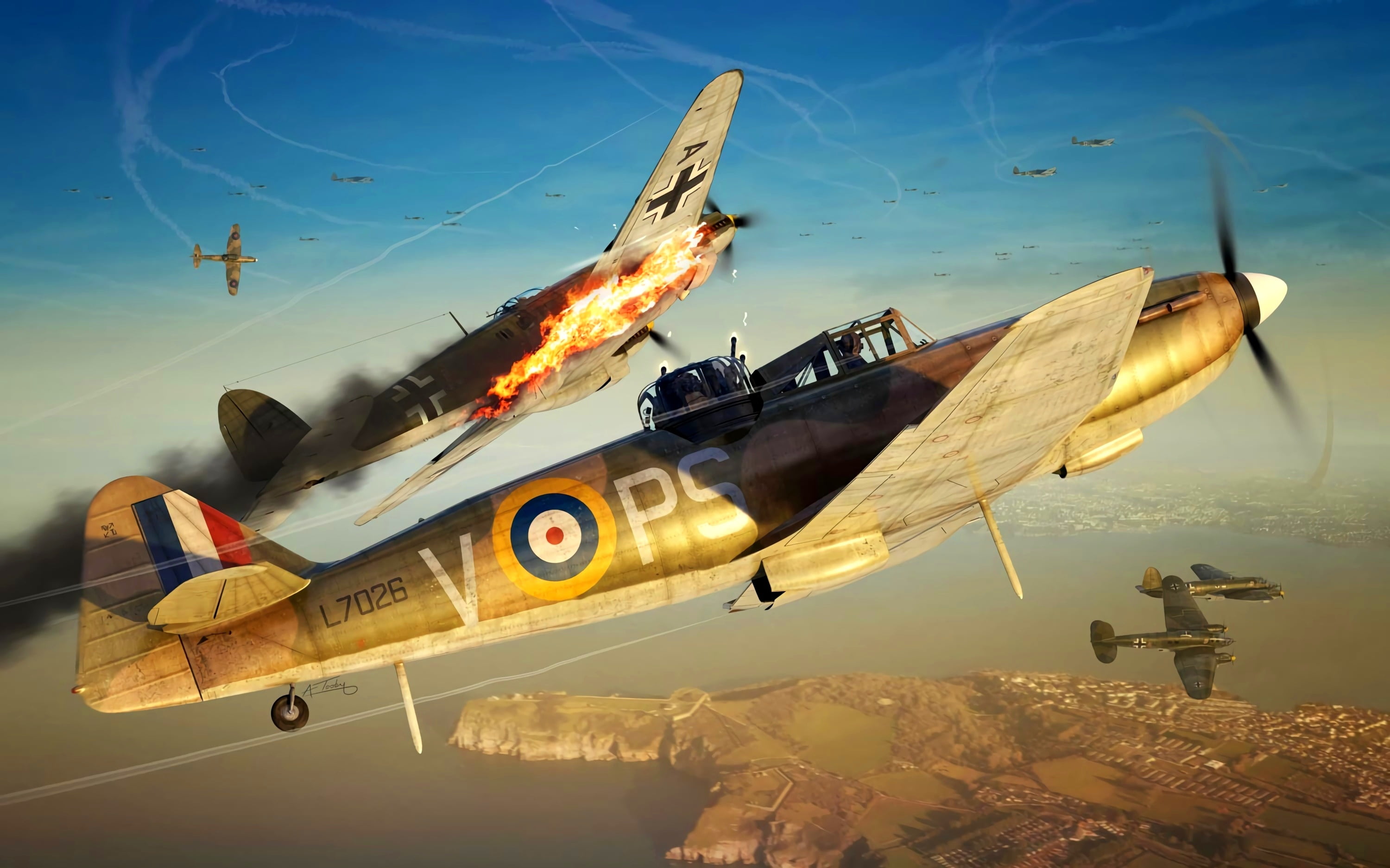 war, Heinkel He 111, aircraft, 2K, military aircraft, World War II, artwork, HD Wallpaper