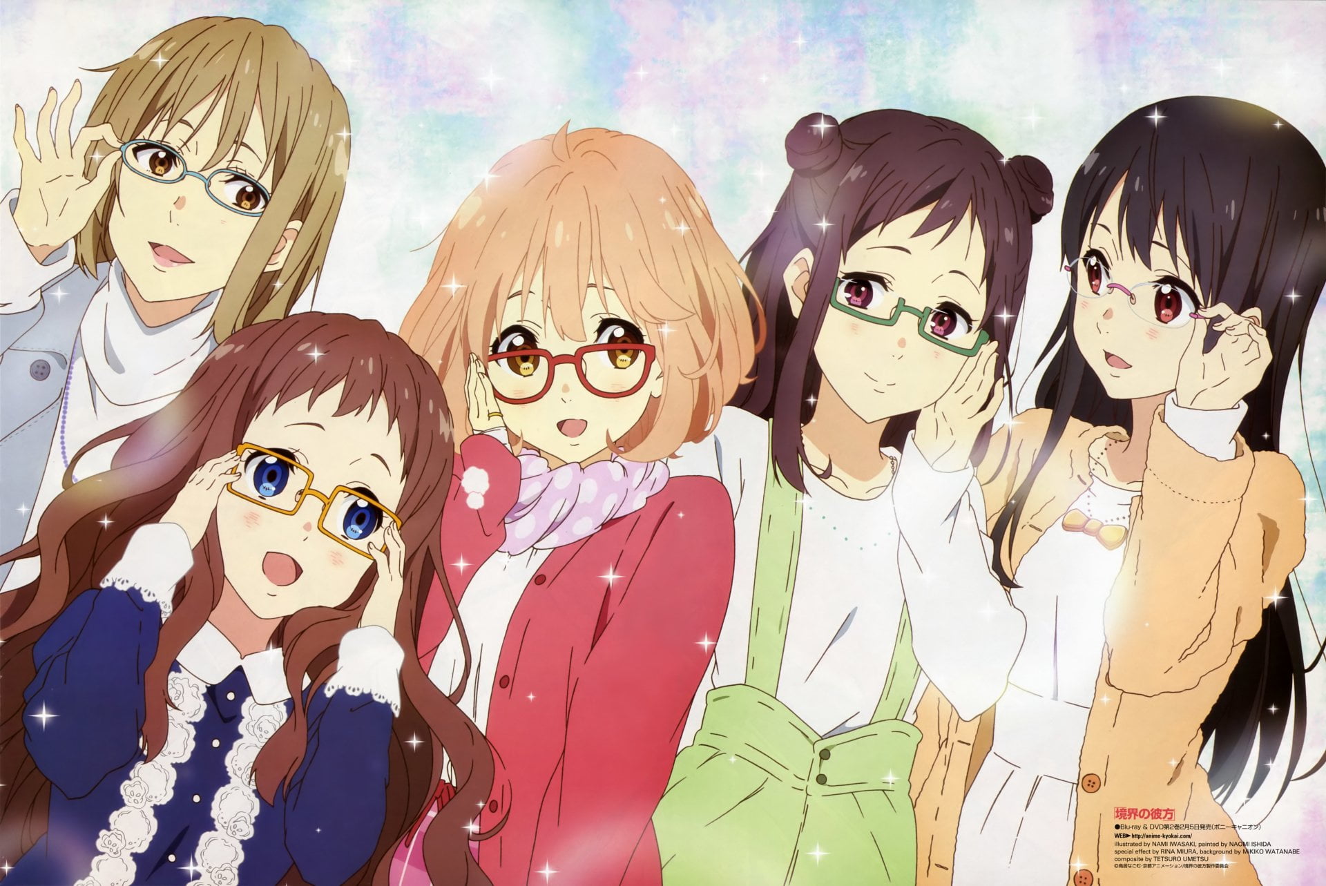 Mitsuki Nase, human representation, Beyond the Boundary, humor, creativity, fun, art and craft, Ai Shindou, Shizuku Ninomiya, mask - disguise, group of people, HD Wallpaper