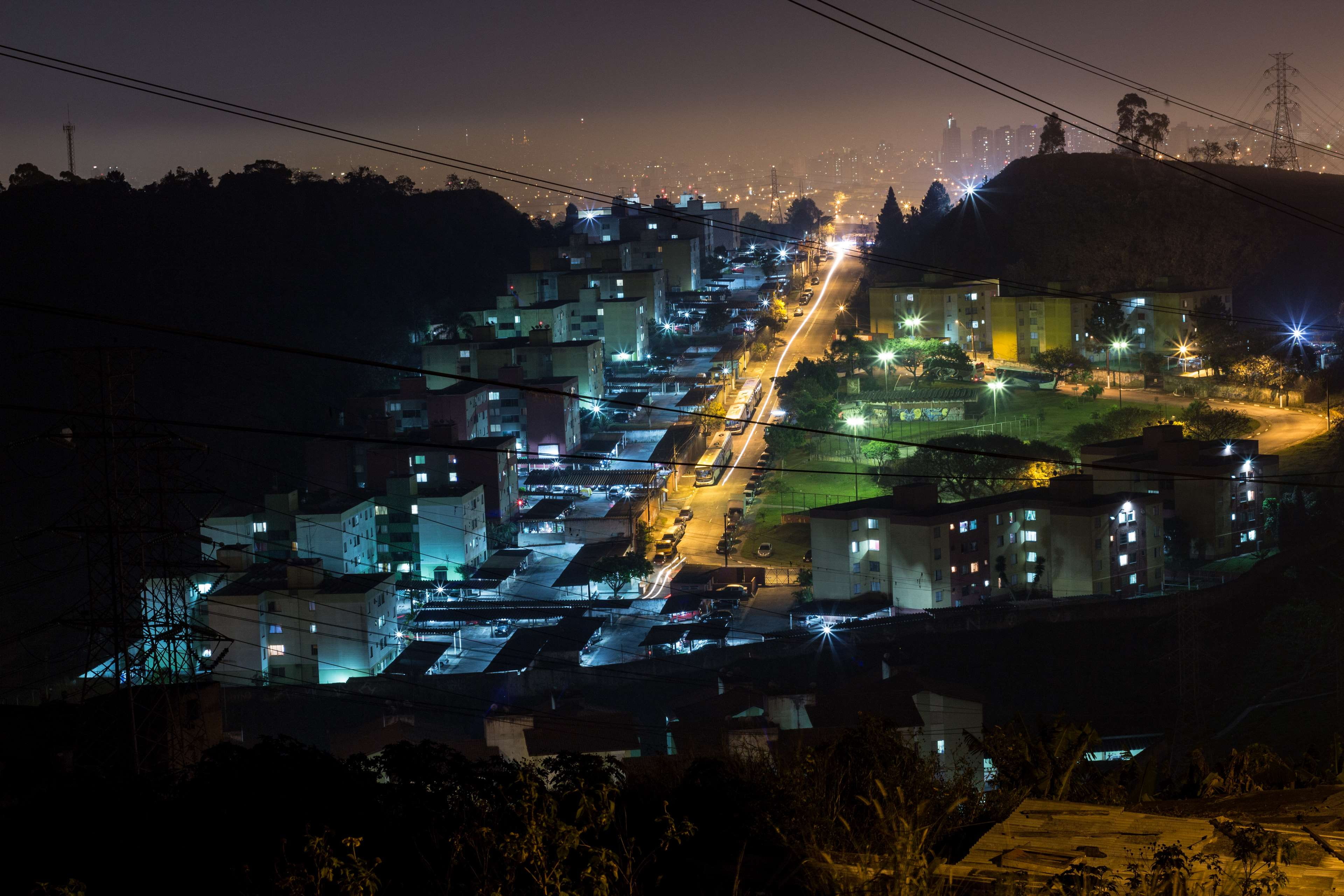 modern, business finance and industry, lighpaint, nightlife, nature, brasil, 4K, no people, outdoors, illuminated, connection, city, built structure, brazil, HD Wallpaper