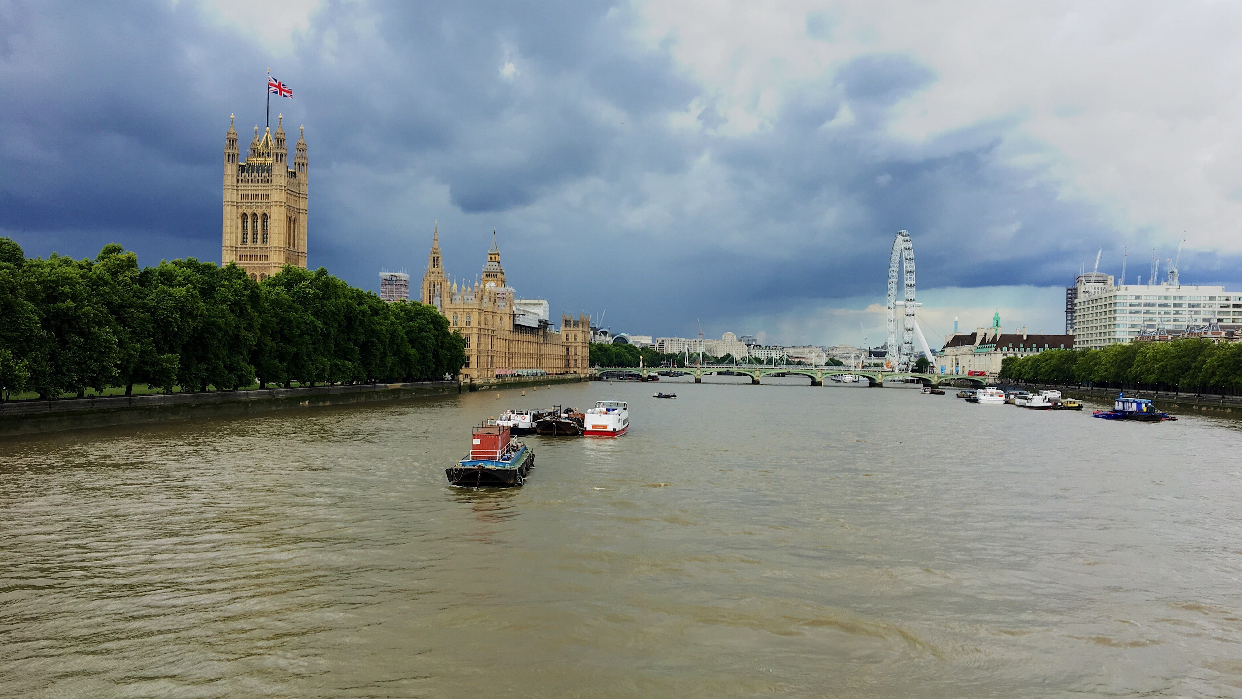 england, city, built structure, sky, eye, boat, building, outdoors, travel, transportation, london, cityscape, mode of transportation, skyscraper, cloud - sky, HD Wallpaper