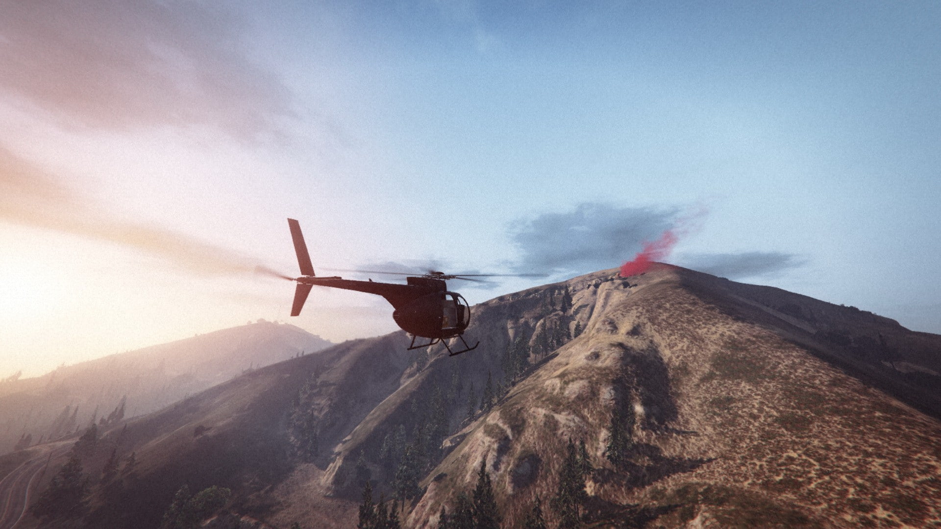 mountain peak, Rockstar Games, Beacon, one person, nature, communication, sign, environment, mountain, low angle view, 1080P, motion, morning, Grand Theft Auto Online, HD Wallpaper