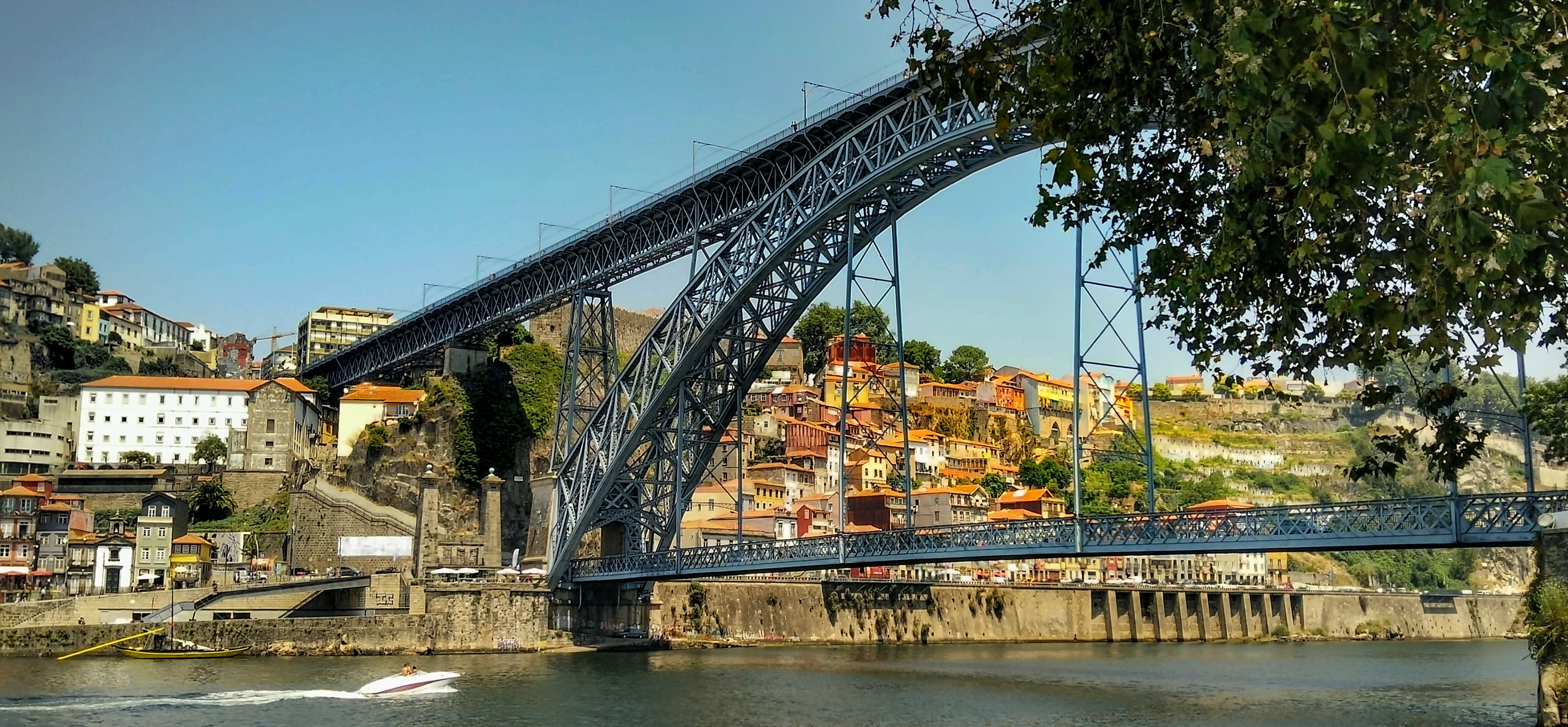 water, porto - Portugal, douro River, city, tree, mode of transportation, nature, building exterior, arch bridge, architecture, bridge - Man Made Structure, HD Wallpaper