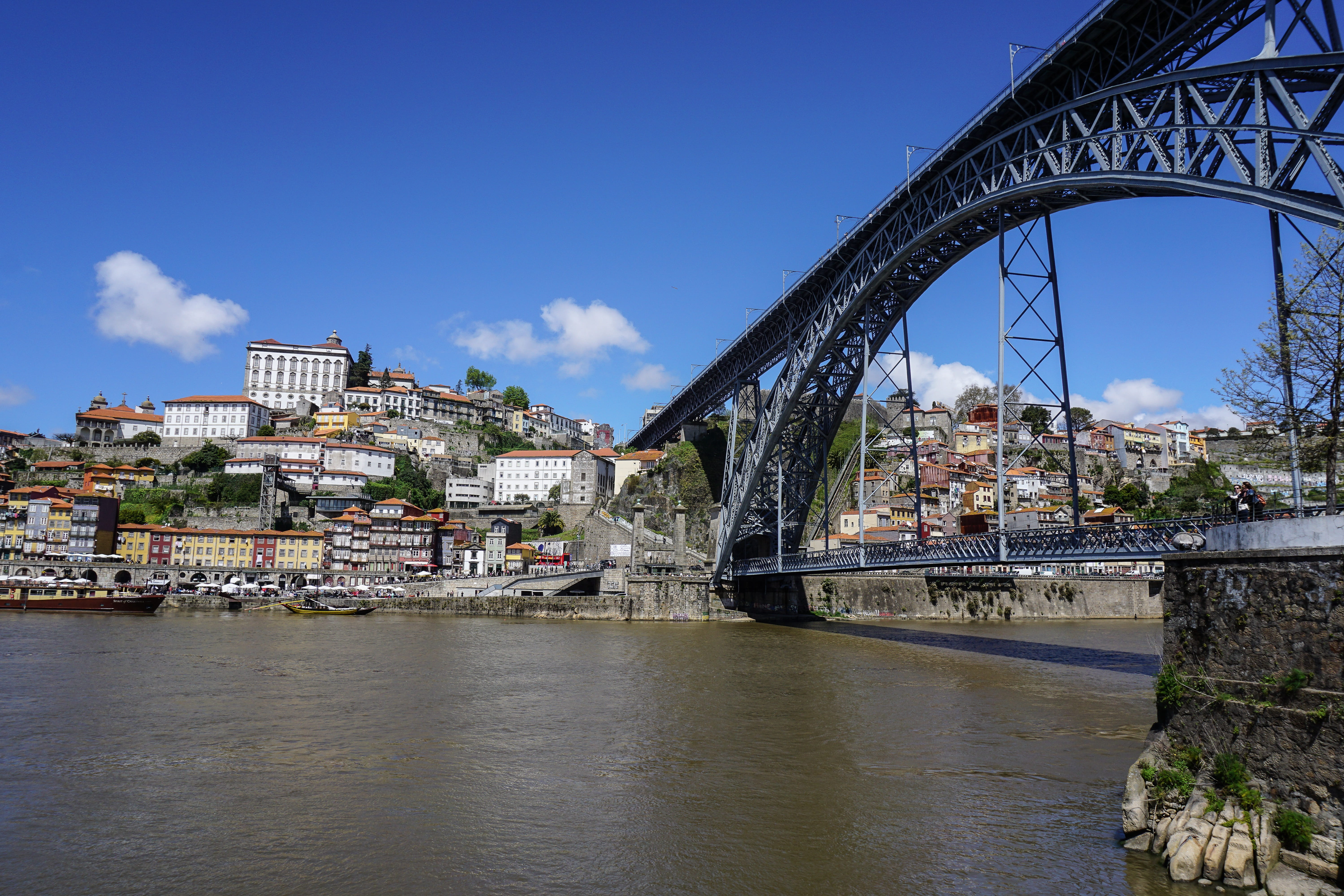 porto, portugal, building, connection, architecture, no people, water, cityscape, river, passenger craft, 5K, transportation, nature, built structure, HD Wallpaper