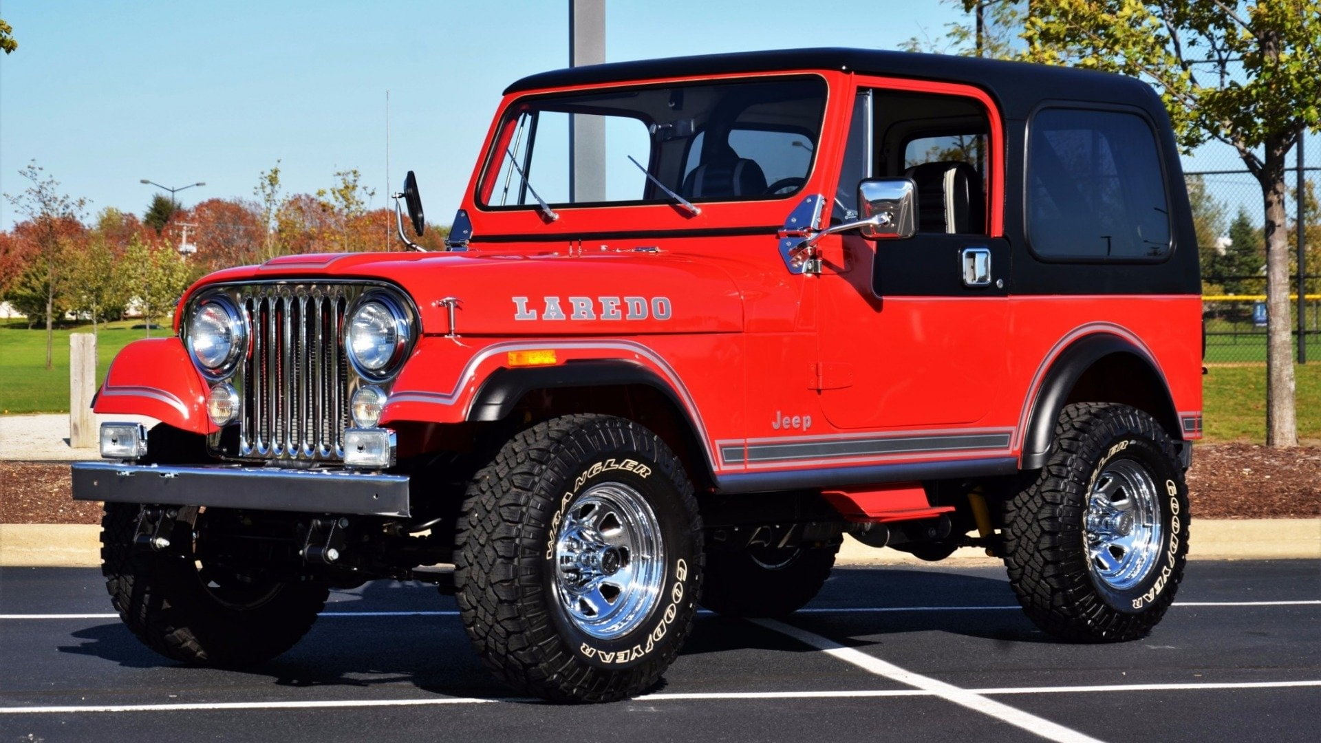1080P, Jeep CJ-7 Laredo, Off-Road, Jeep, Red Car, HD Wallpaper