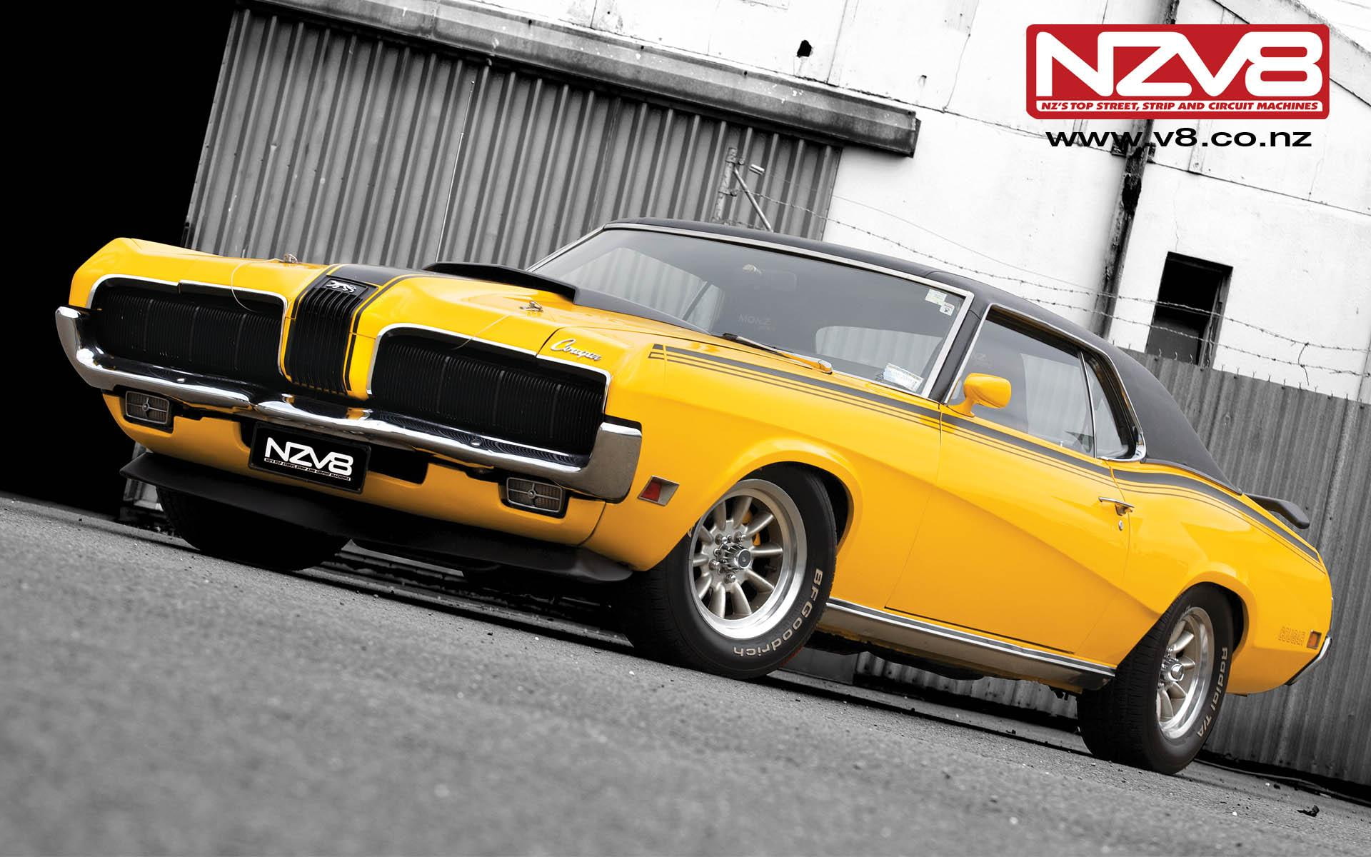 cars, 1080P, yellow, mercury, cougar, HD Wallpaper