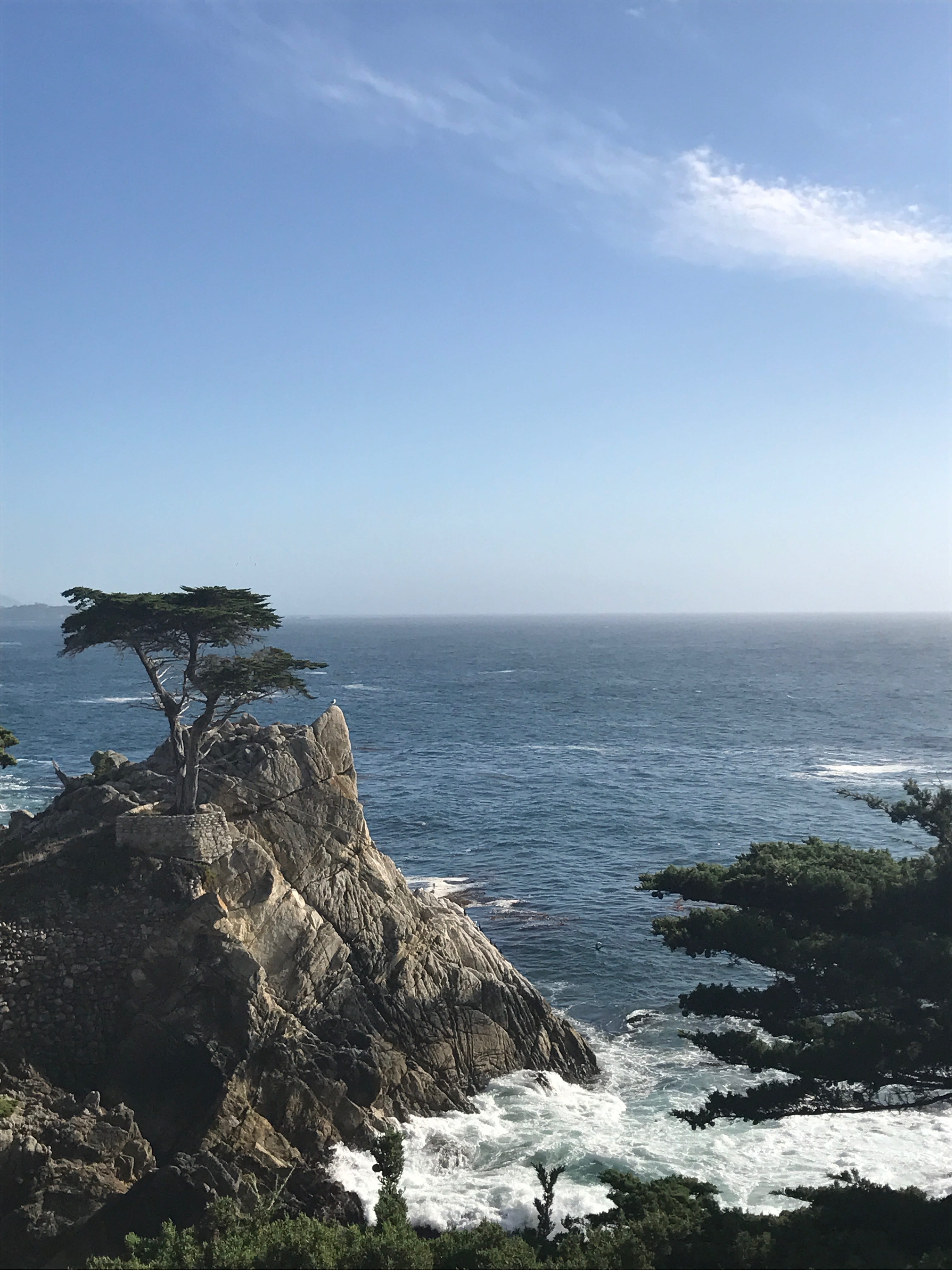 america, beauty in nature, non-urban scene, sur, coastline, coast, ocean, cloud - sky, route, beach, waves, rock, carmel, day, water, pacific, road, usa, Phone HD Wallpaper