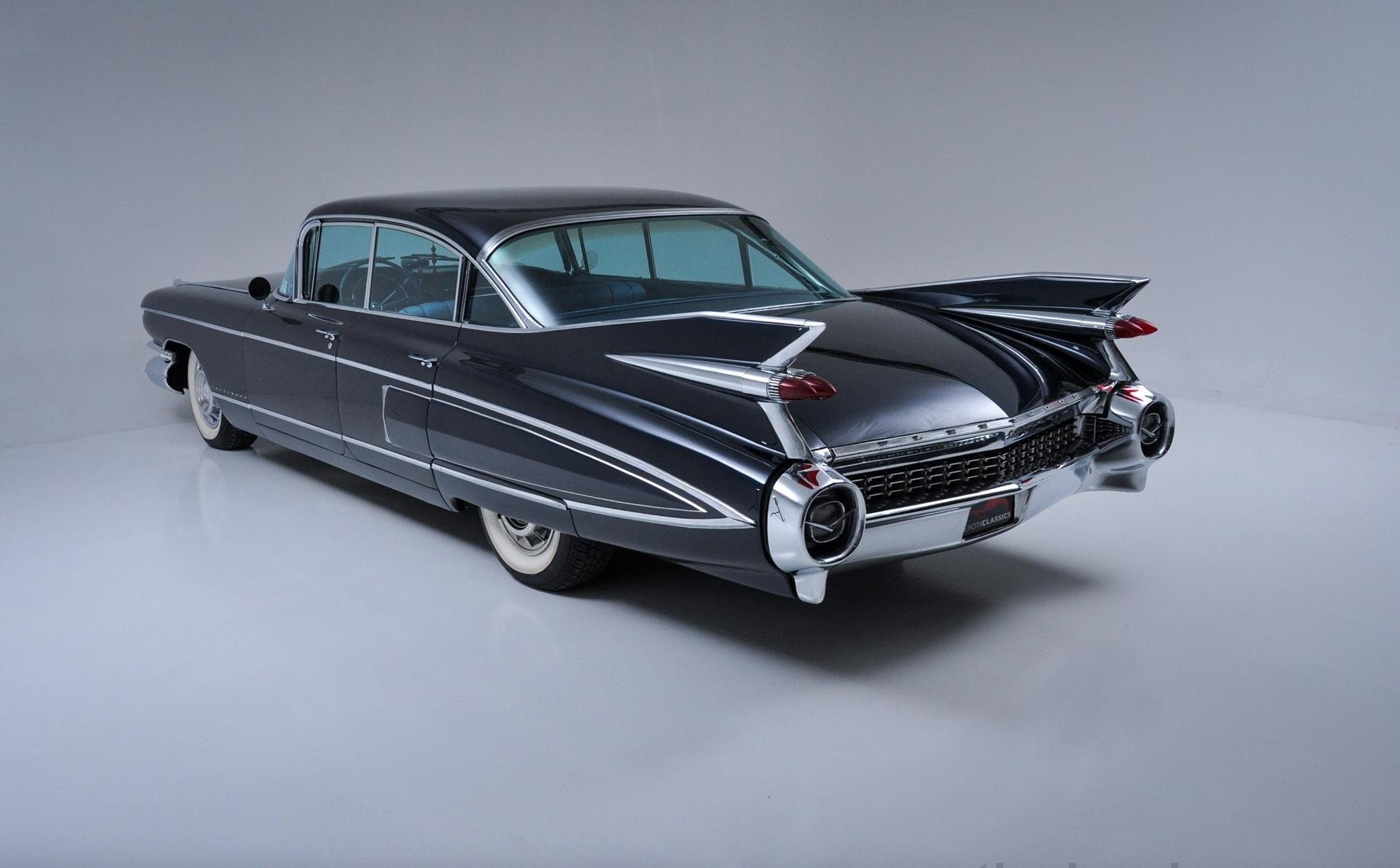 cars, cadillac, black, 1959, 1080P, classic, sedan, special, fleetwood, HD Wallpaper