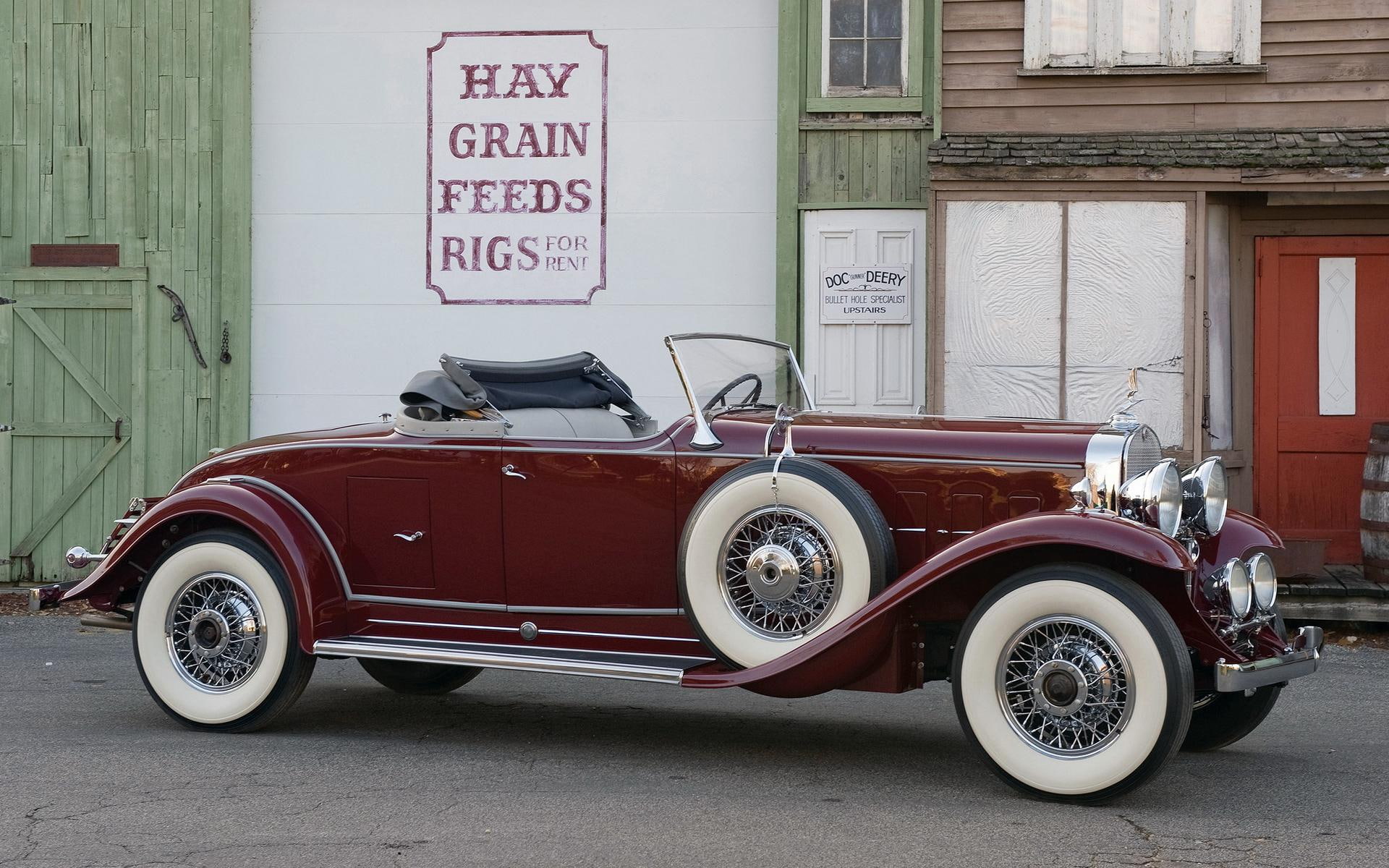 1080P, classic, 1920x1200, v, cadillac, coupe, cadillac v-12, convertible, brown, cars, HD Wallpaper