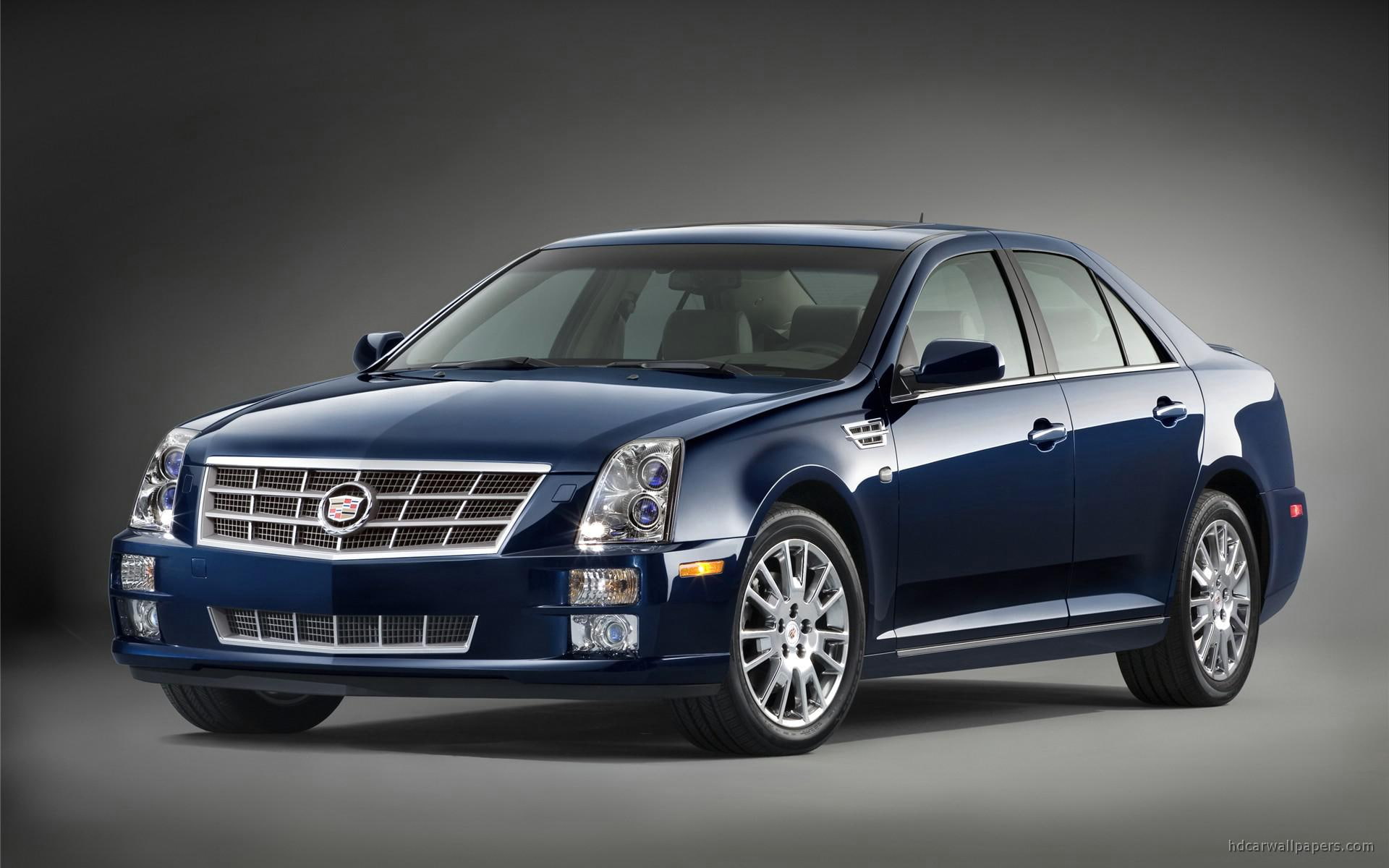 1080P, car, sts, cars, blue, cadillac, sedan, HD Wallpaper