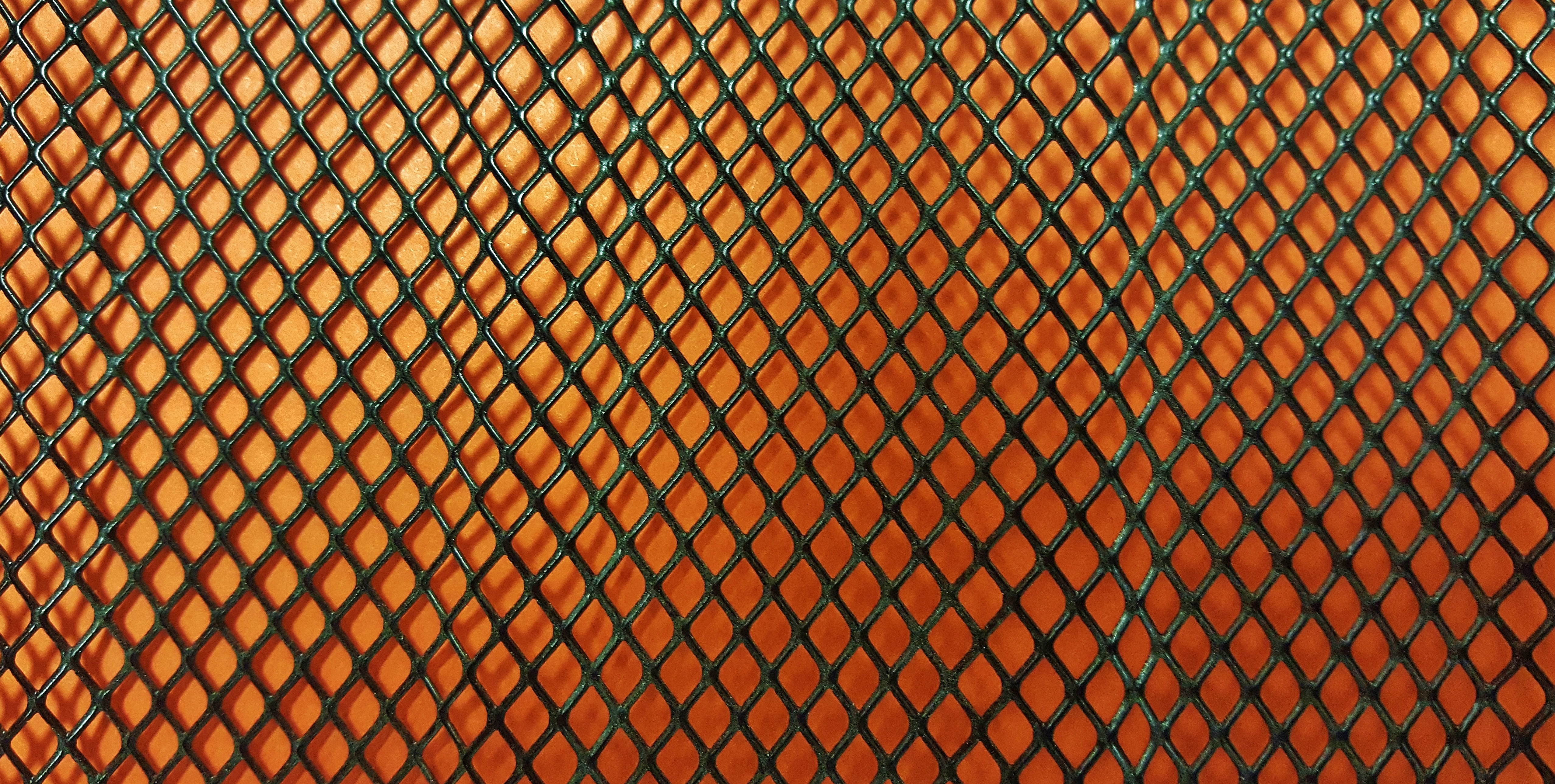 mesh, fence, orange, diamond shape, outdoors, steel, metal, background, close-up, repetition, design, no people, abstract, day, 4K, texture, backgrounds, HD Wallpaper