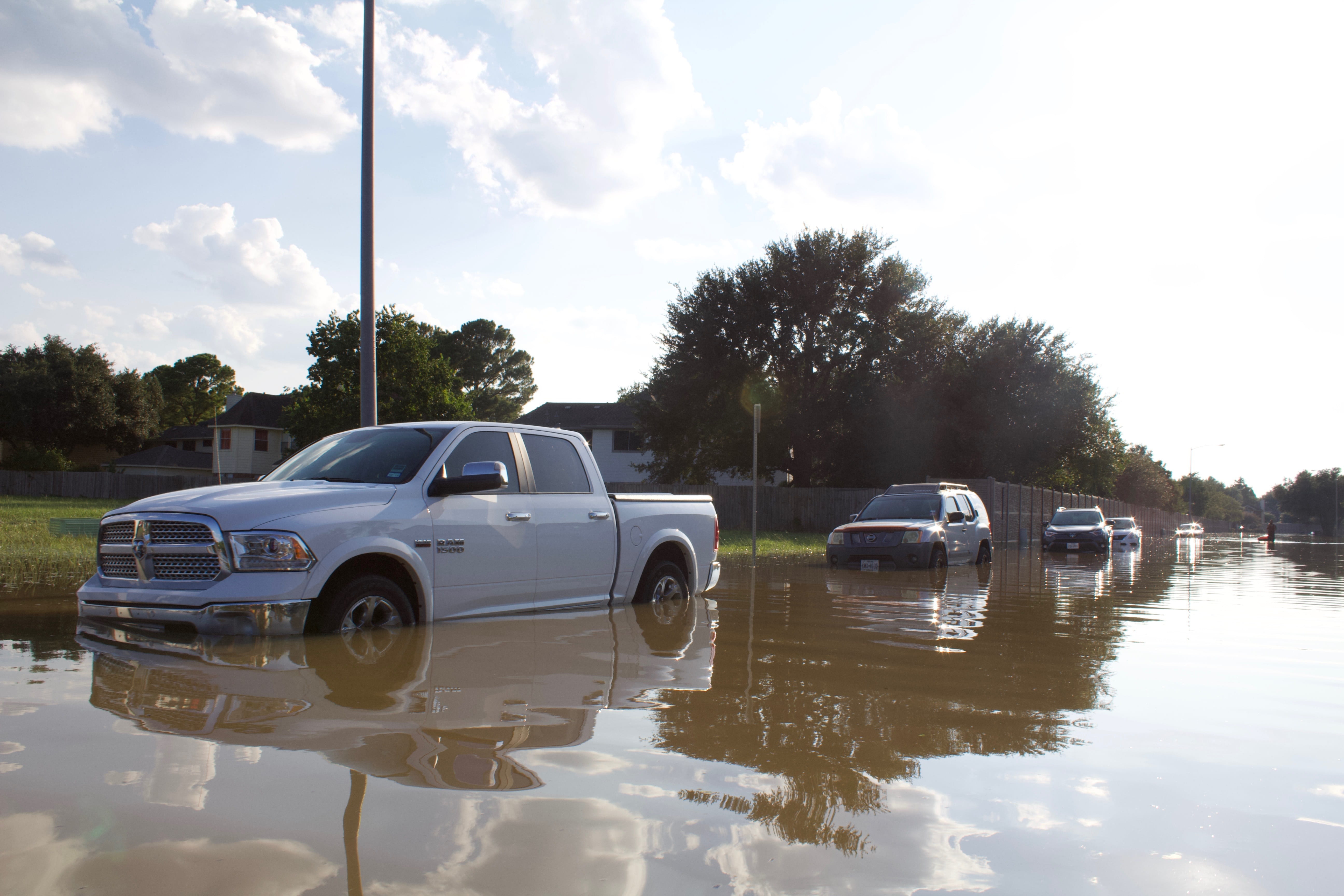 5K, automobile, outdoors, motor vehicle, plant, cloud - sky, urban, transportation, car, damage, day, road, disaster, harvey, no people, hurricane, waterfront, HD Wallpaper