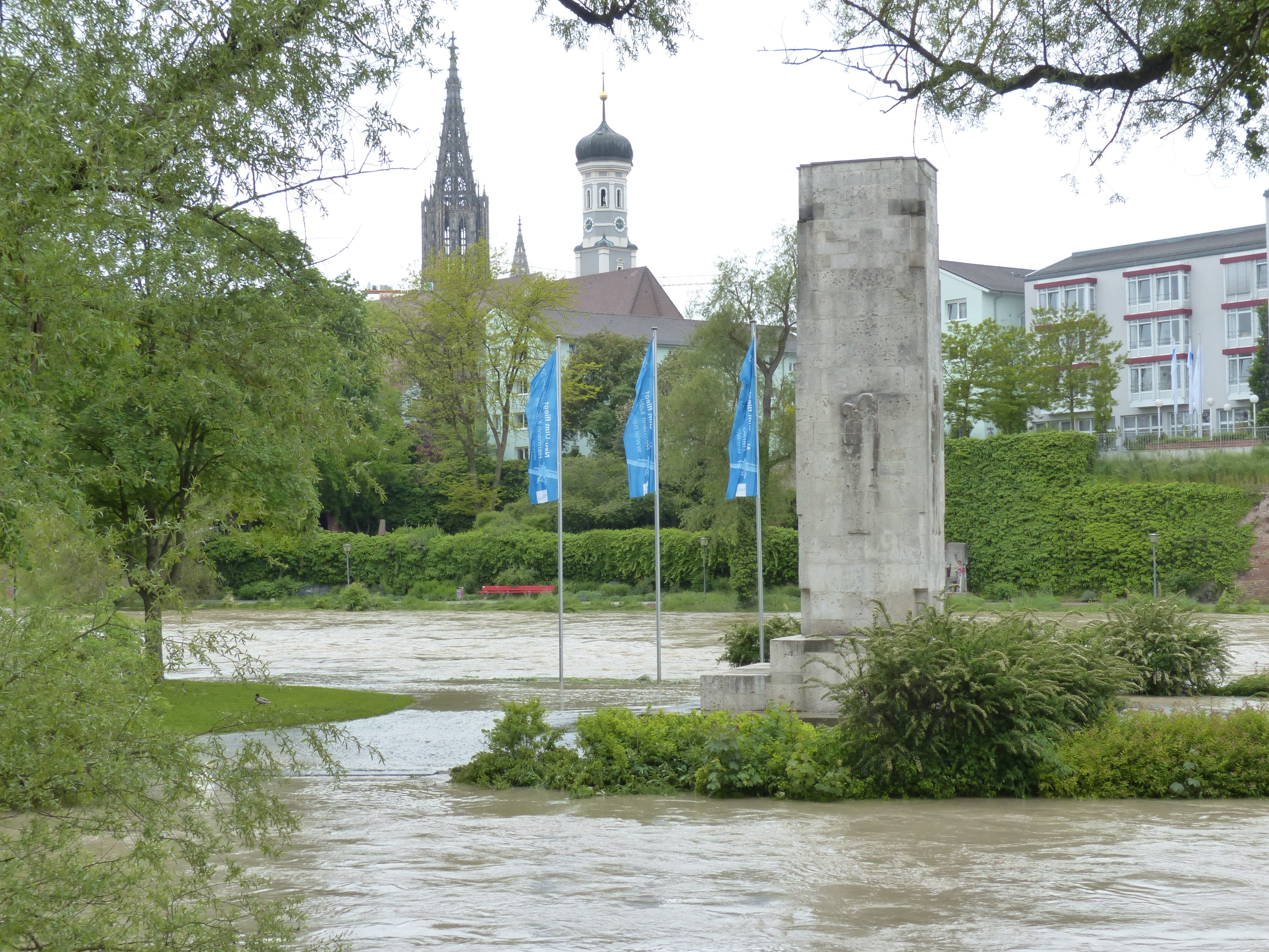 water, rainy weather, grass, flood, nature, danube, green color, day, high water, building, clear sky, 4K, sky, plant, rain, built structure, waterfront, HD Wallpaper