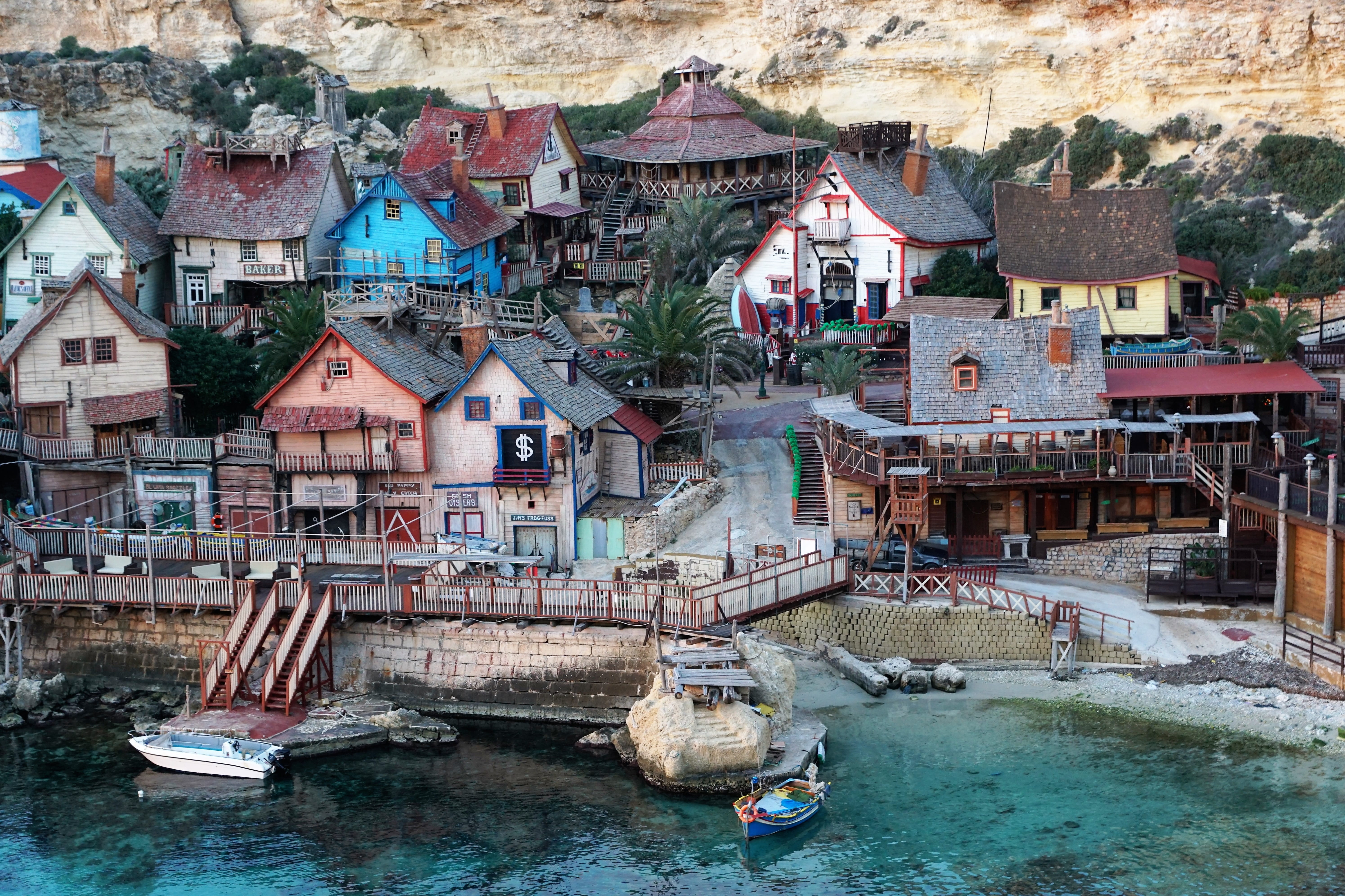 asia, booked, travel, famous Place, holiday, travel Destinations, popeye village, mode of transportation, Water, Village, town, ramshackle, residential district, HD Wallpaper