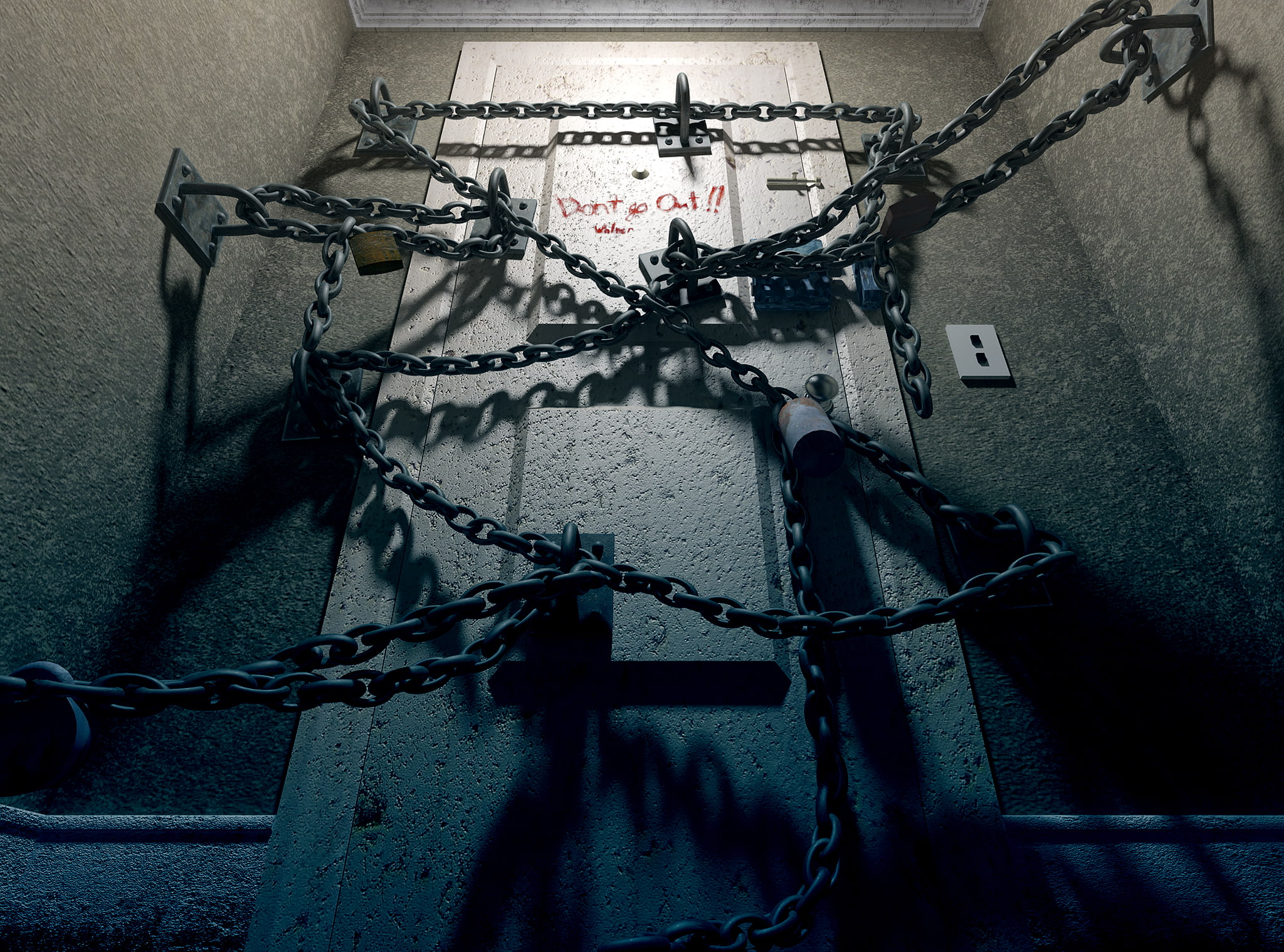 The Room, 1080P, Silent Hill 4, the game, 2004, the door, chain, room, HD Wallpaper