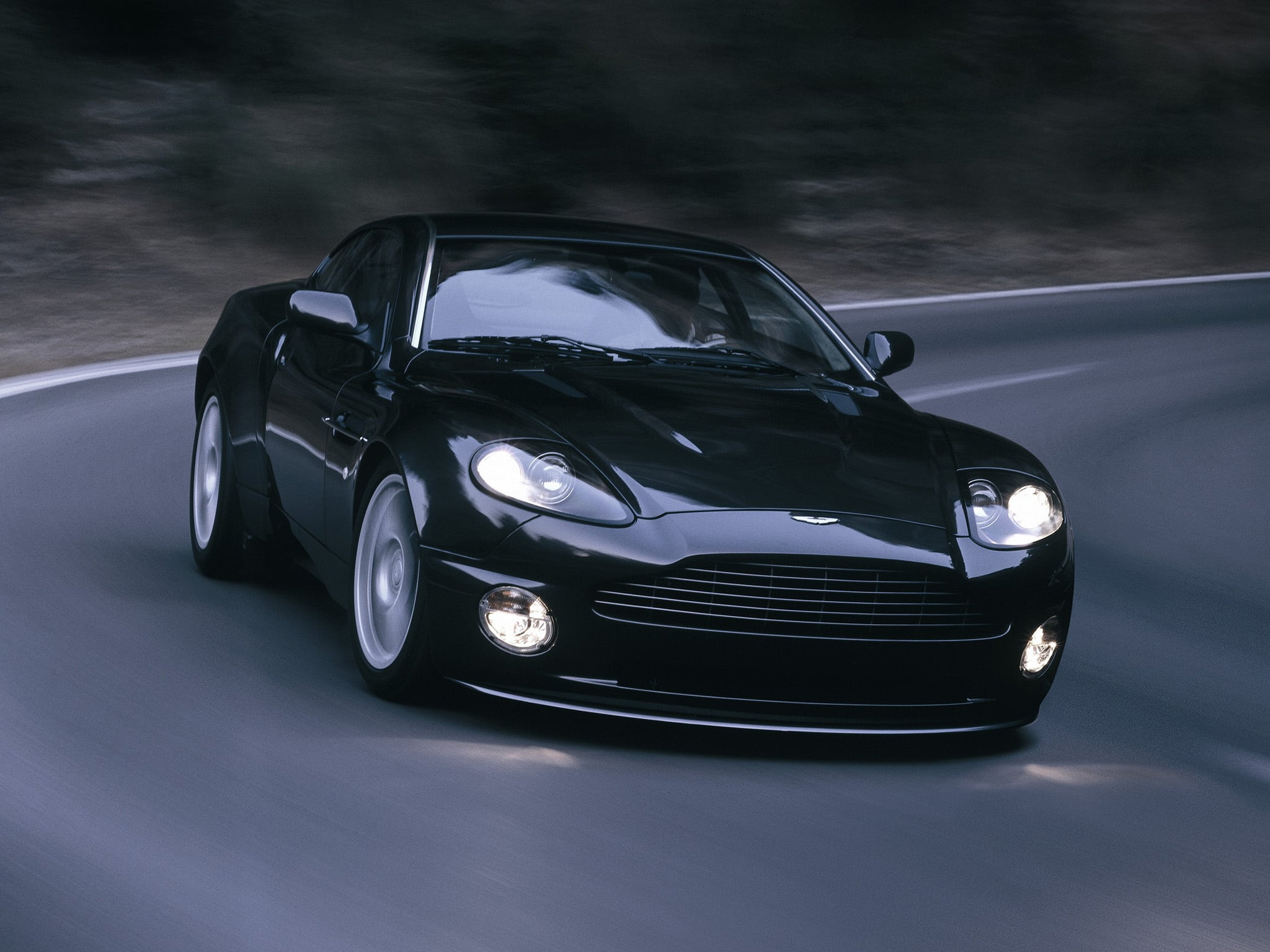luxury, car, aston martin, transportation, 2004, focus on foreground, front View, engine, mode of Transport, power, v12, outdoors, land Vehicle, side View, HD Wallpaper