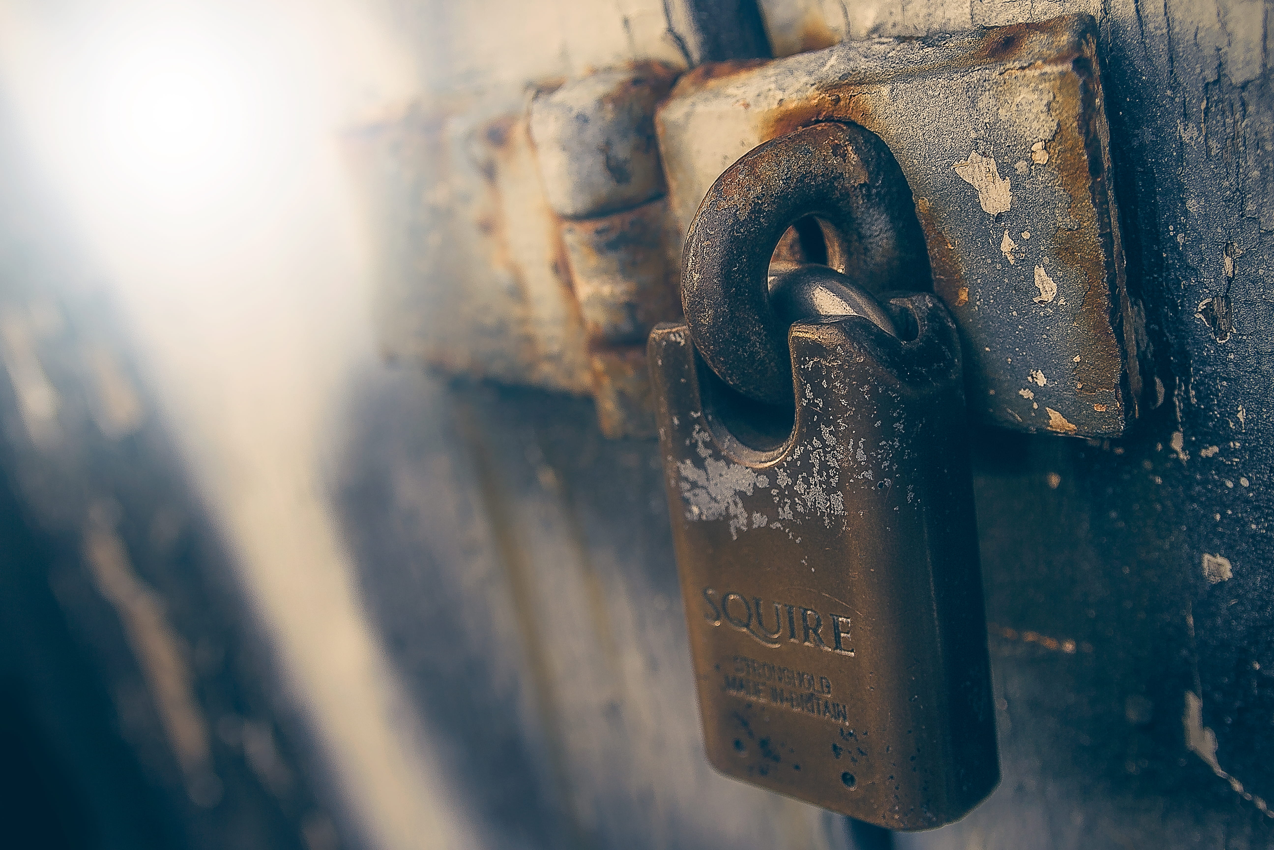 door, bokeh, communication, close-up, lock, square, metal, padlock, number, wooden, rusted, outdoors, 5K, old, protection, rust, selective focus, aged, HD Wallpaper