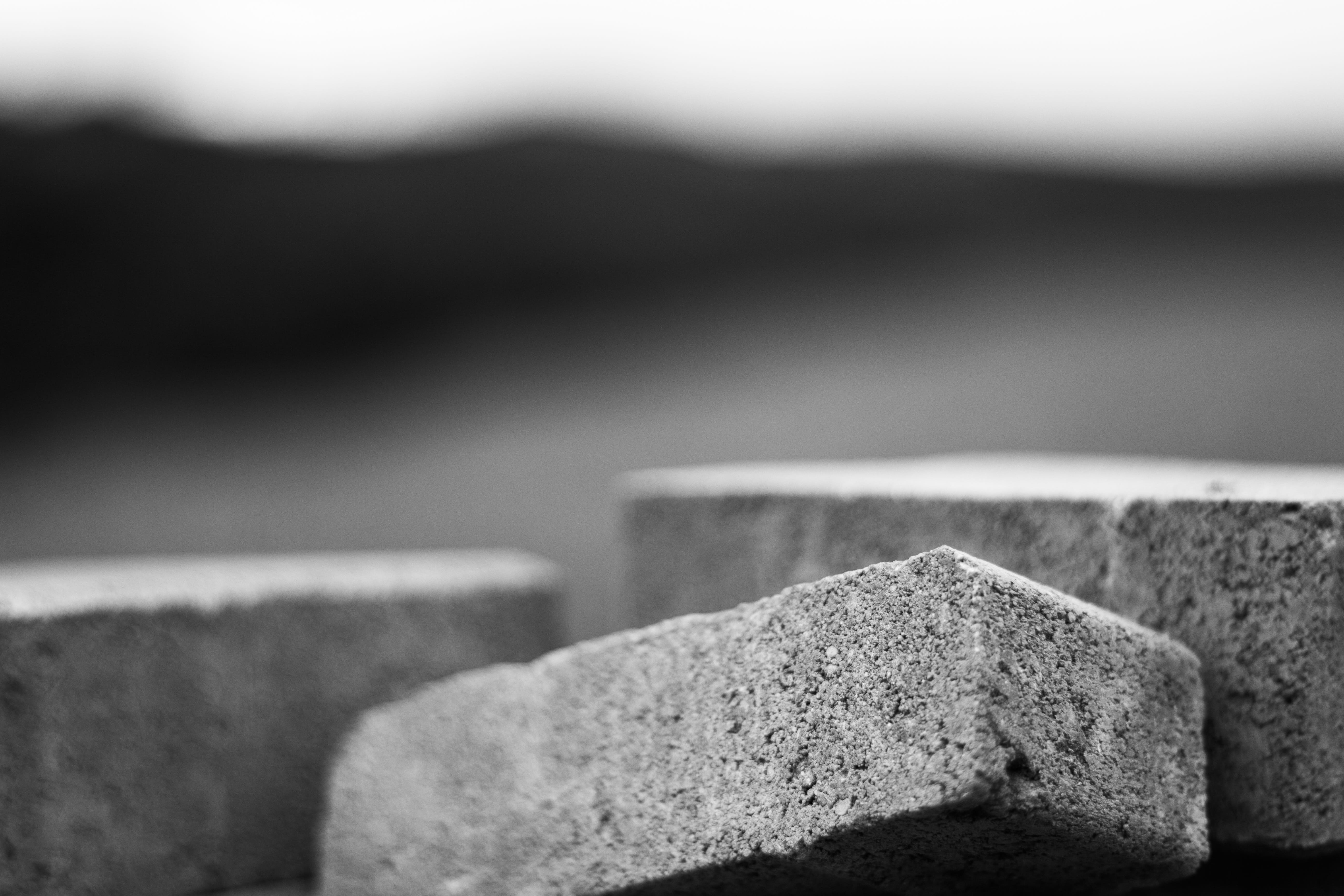 concrete, detail, water, technology, stone - object, solid, cement, wall, investors, construction work, rock - object, innovation, stones, textured, grayscale, HD Wallpaper