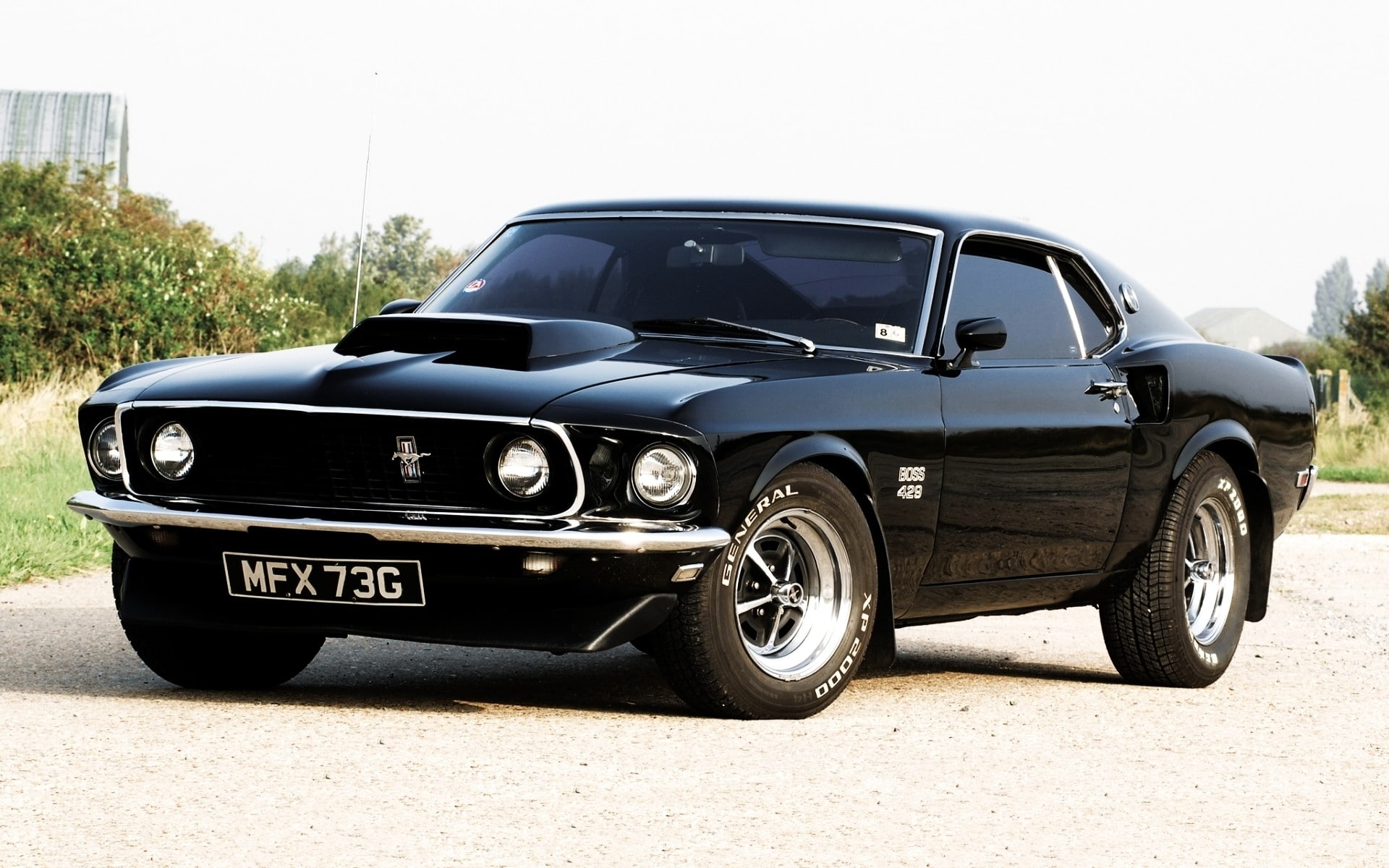 mustang, boss, Black, cars, art, ford, 1080P, vehicles, bush, muscle, hd, mu, HD Wallpaper
