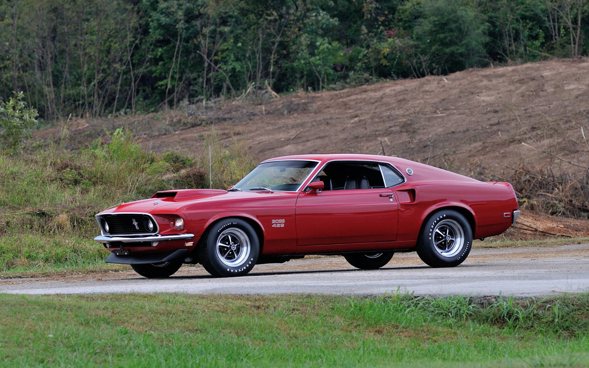 Muscle Car, Ford, Car, Red Car, Fastback, 1080P, Ford Mustang Boss 429, HD Wallpaper