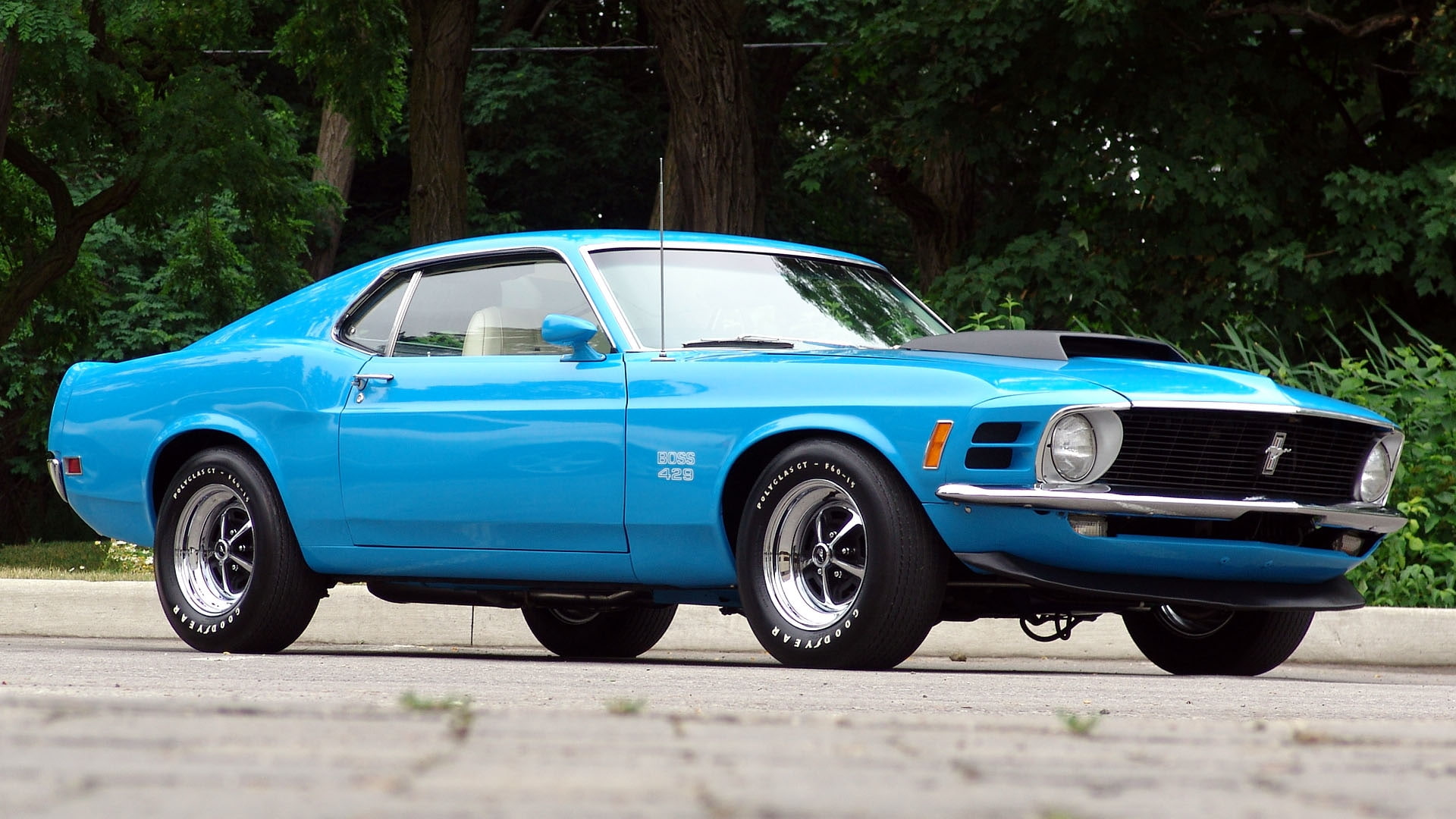 muscle cars, muscle, blue, boss, x, 1080P, mustang, cars, ford, grabber, art, hd, HD Wallpaper