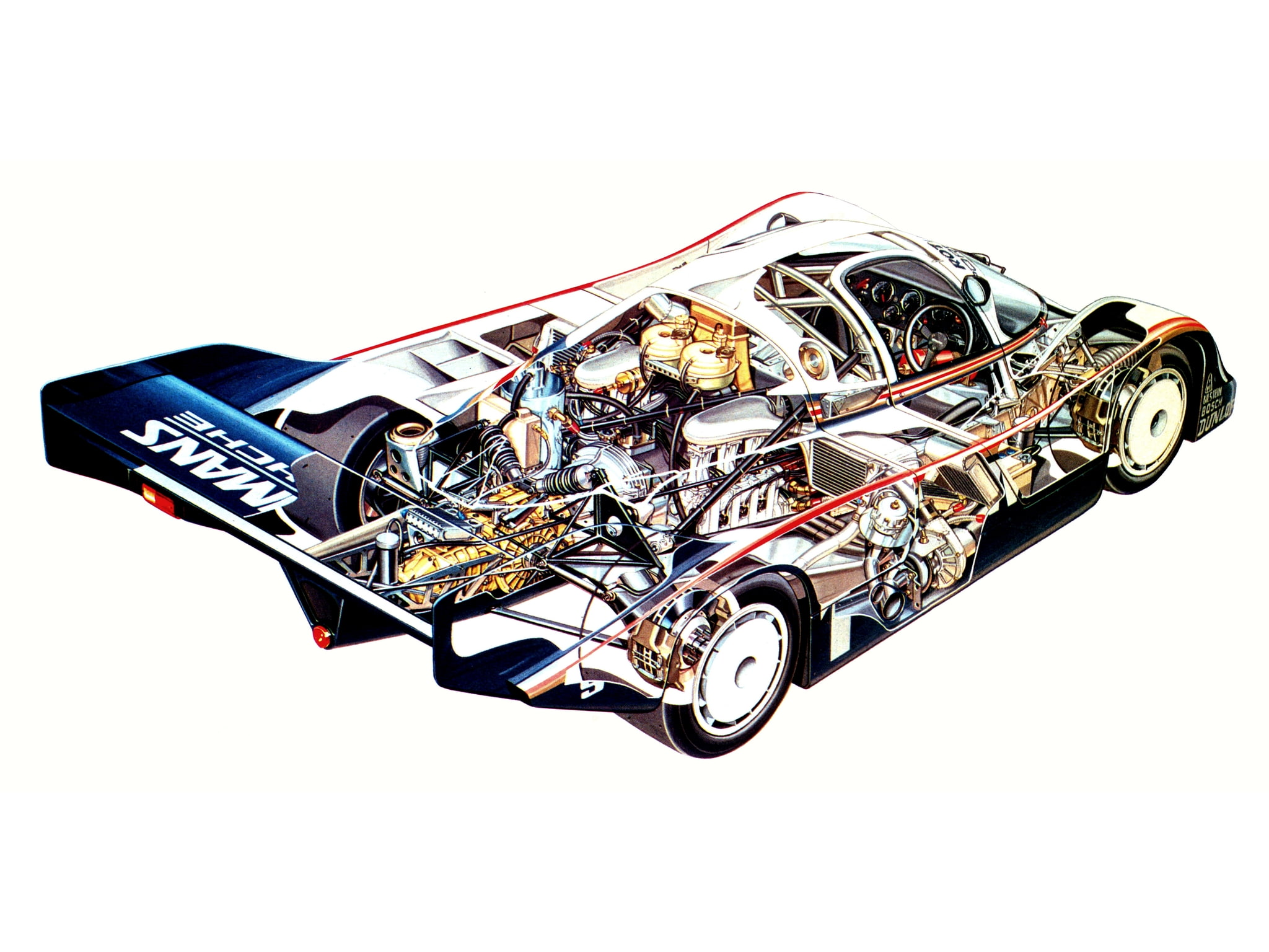 1080P, coupe, engine, 1982, cutaway, racing, porsche, race, interior, 956, HD Wallpaper