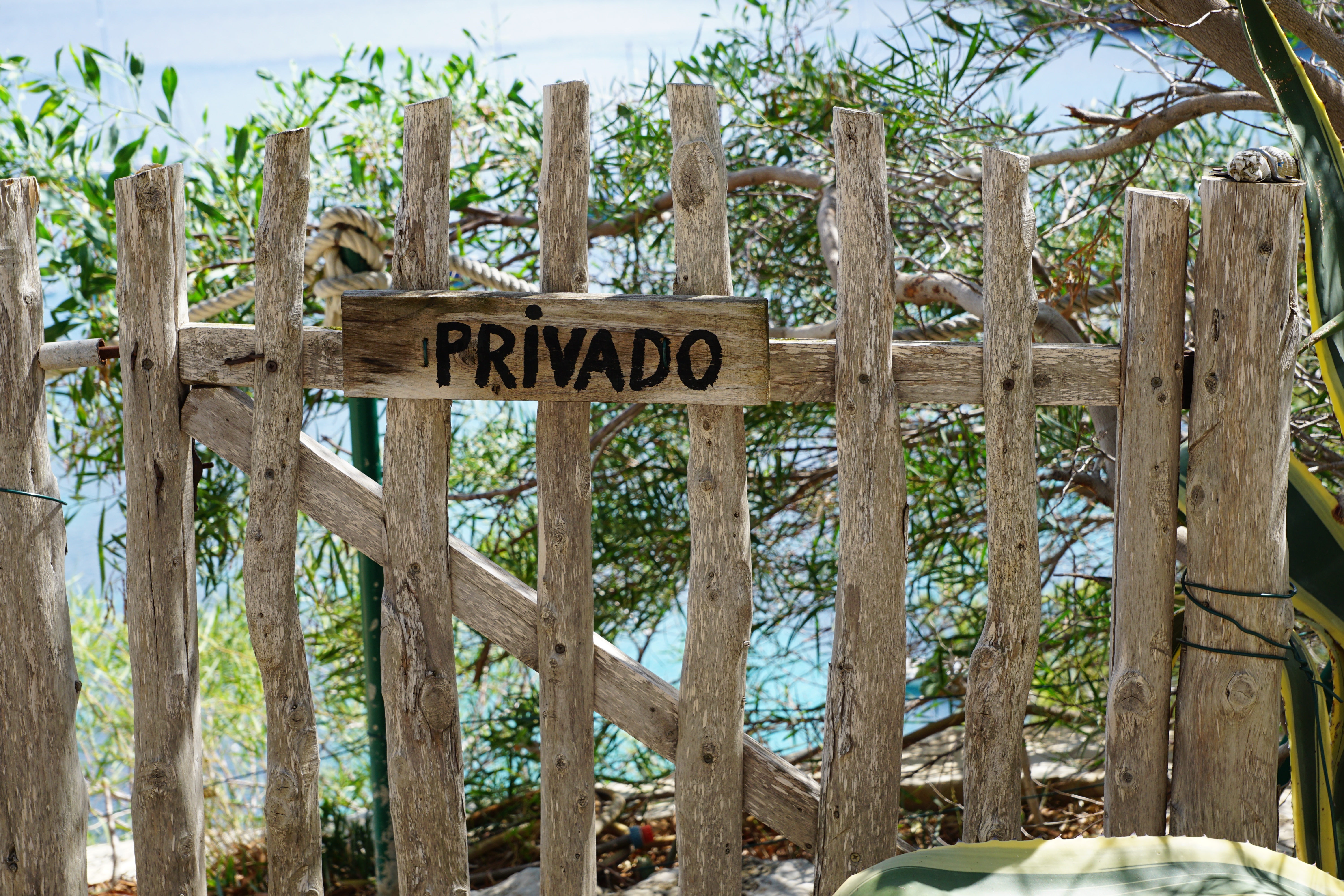 outdoors, ibiza, western script, information sign, near, grey, capital letter, day, sea, blue, brown, wealth, boundary, island, own tower, private, nature, HD Wallpaper