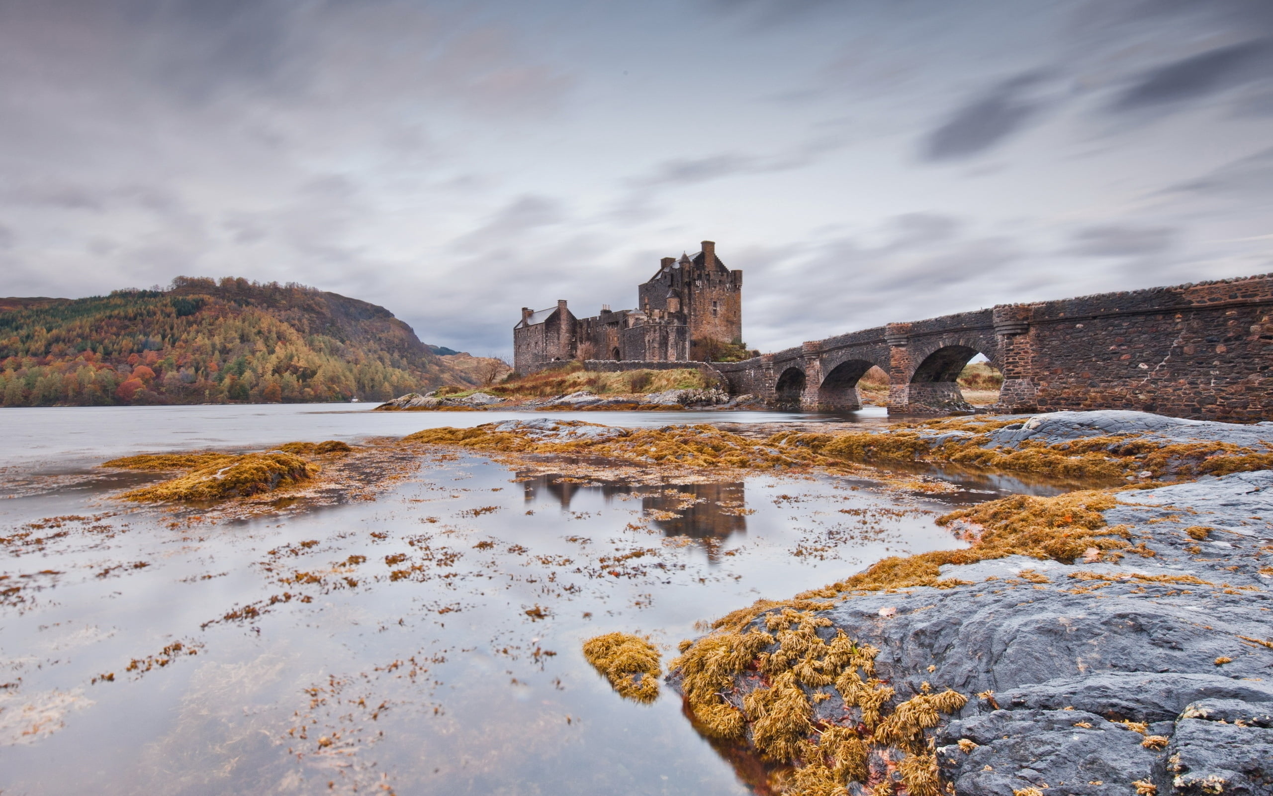 lake, land, arches, ruined, famous Place, loneliness, old, water, bridge, beauty in nature, travel, rock, castle, solid, vegetation, wall - Building Feature, HD Wallpaper