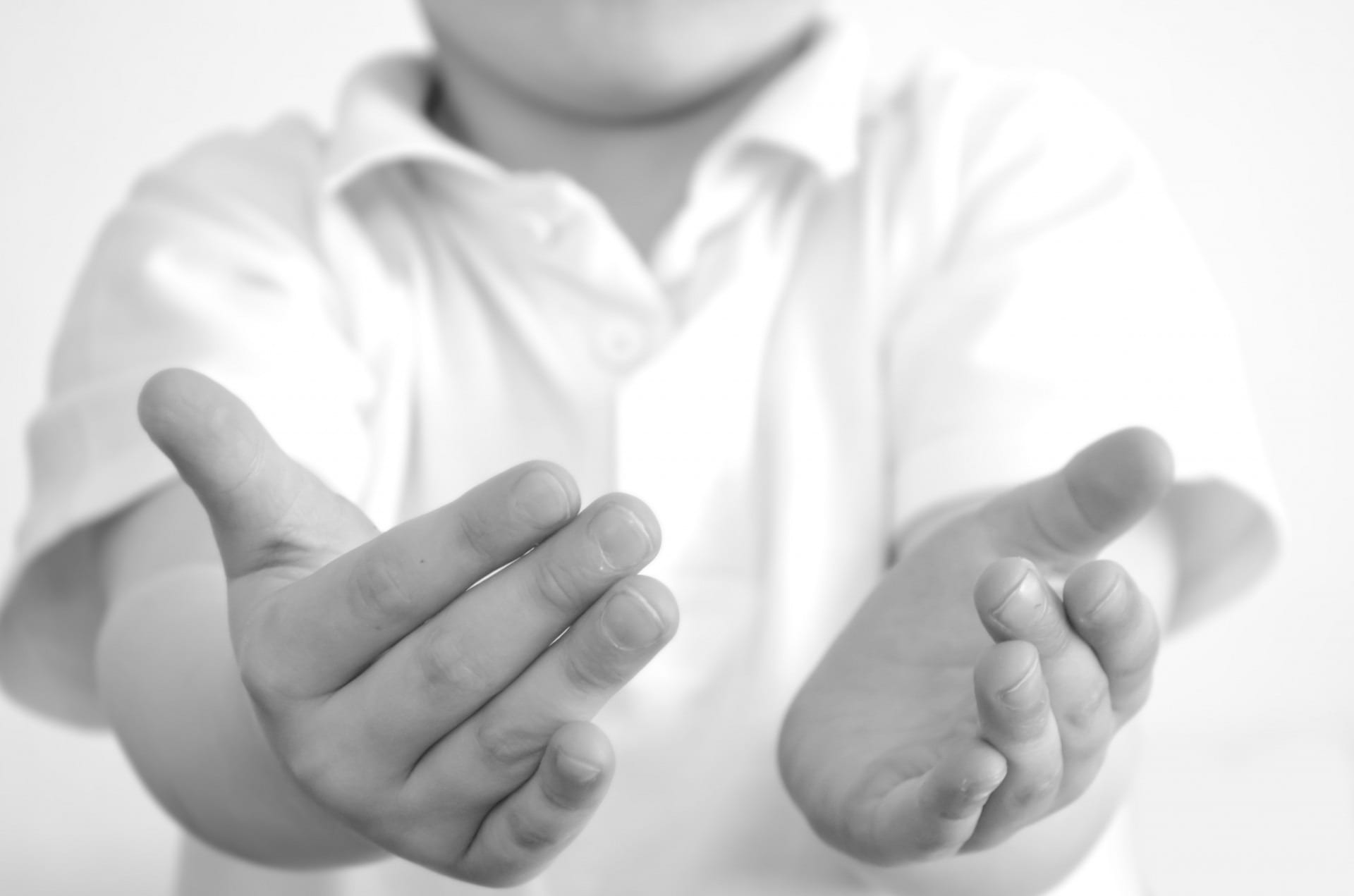 human limb, raising, front, indoors, despair, human body part, people, young, palms, help, childhood, care, alone, empty, women, 1080P, white, abandoned, HD Wallpaper